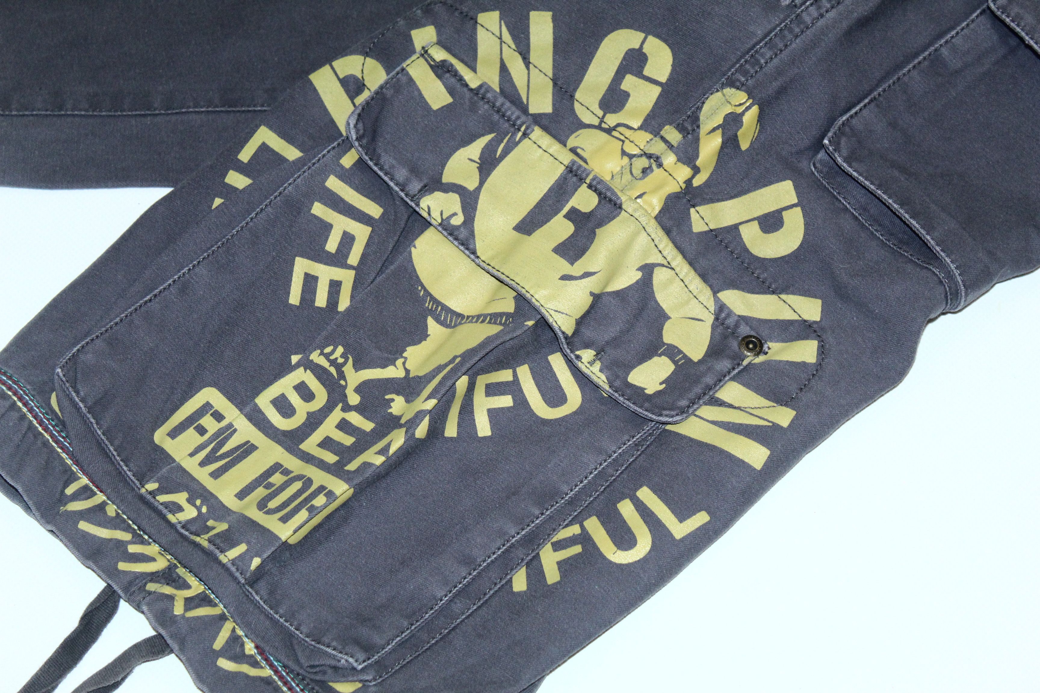 Japanese Brand 🔥VTG🔥 Ringspun Dicanio Charcoal Wash Utility Cargo Shorts Size US 33 - 2 Thumbnail