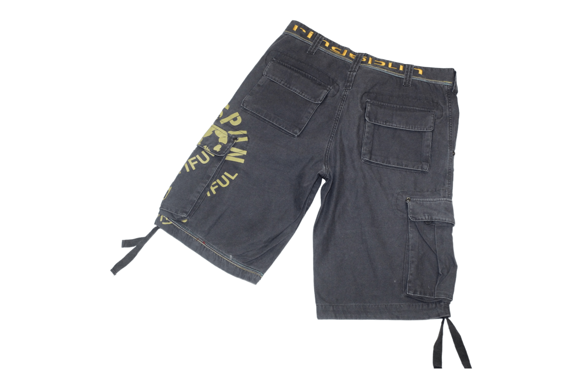 Japanese Brand 🔥VTG🔥 Ringspun Dicanio Charcoal Wash Utility Cargo Shorts Size US 33 - 5 Thumbnail