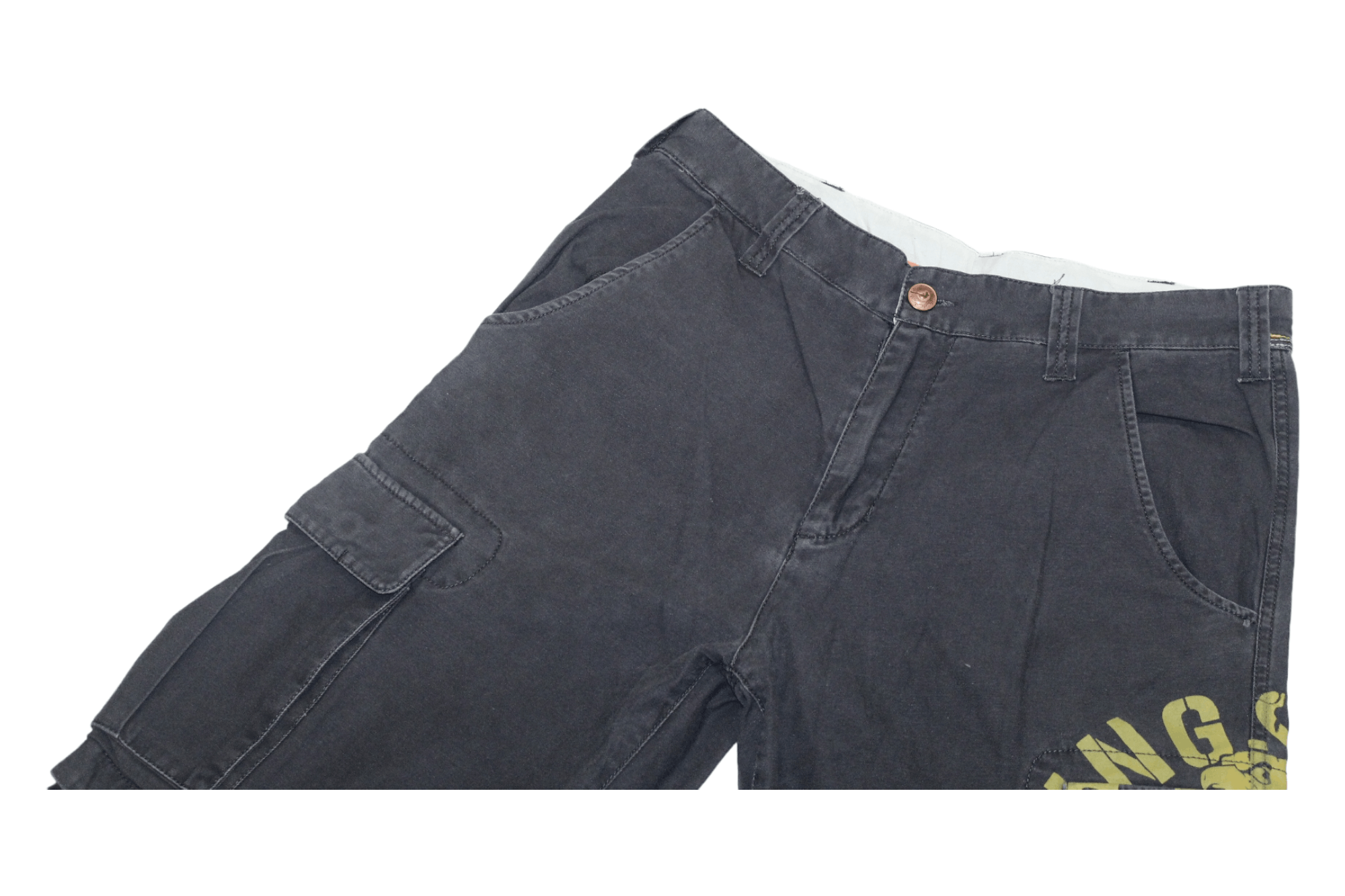 Japanese Brand 🔥VTG🔥 Ringspun Dicanio Charcoal Wash Utility Cargo Shorts Size US 33 - 6 Thumbnail