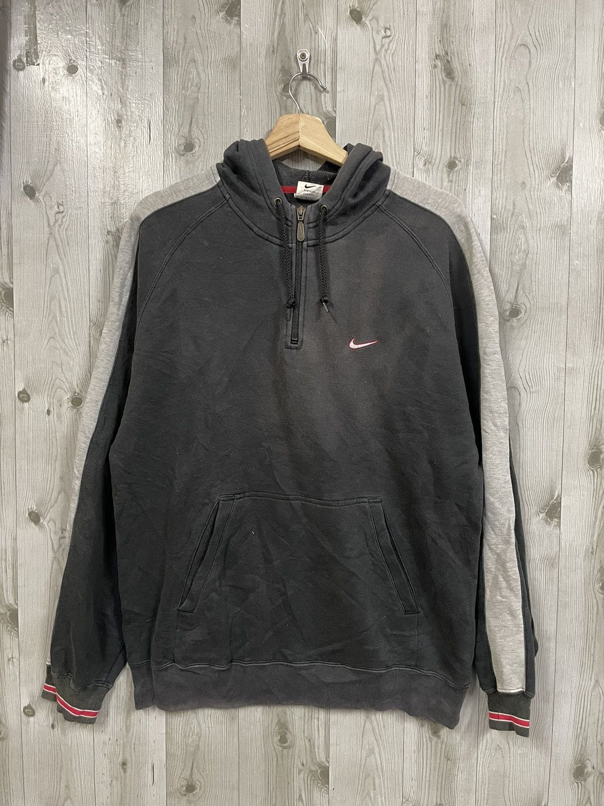 Vintage Nike HalfZip Hoodie Mini Swoosh Embroidery