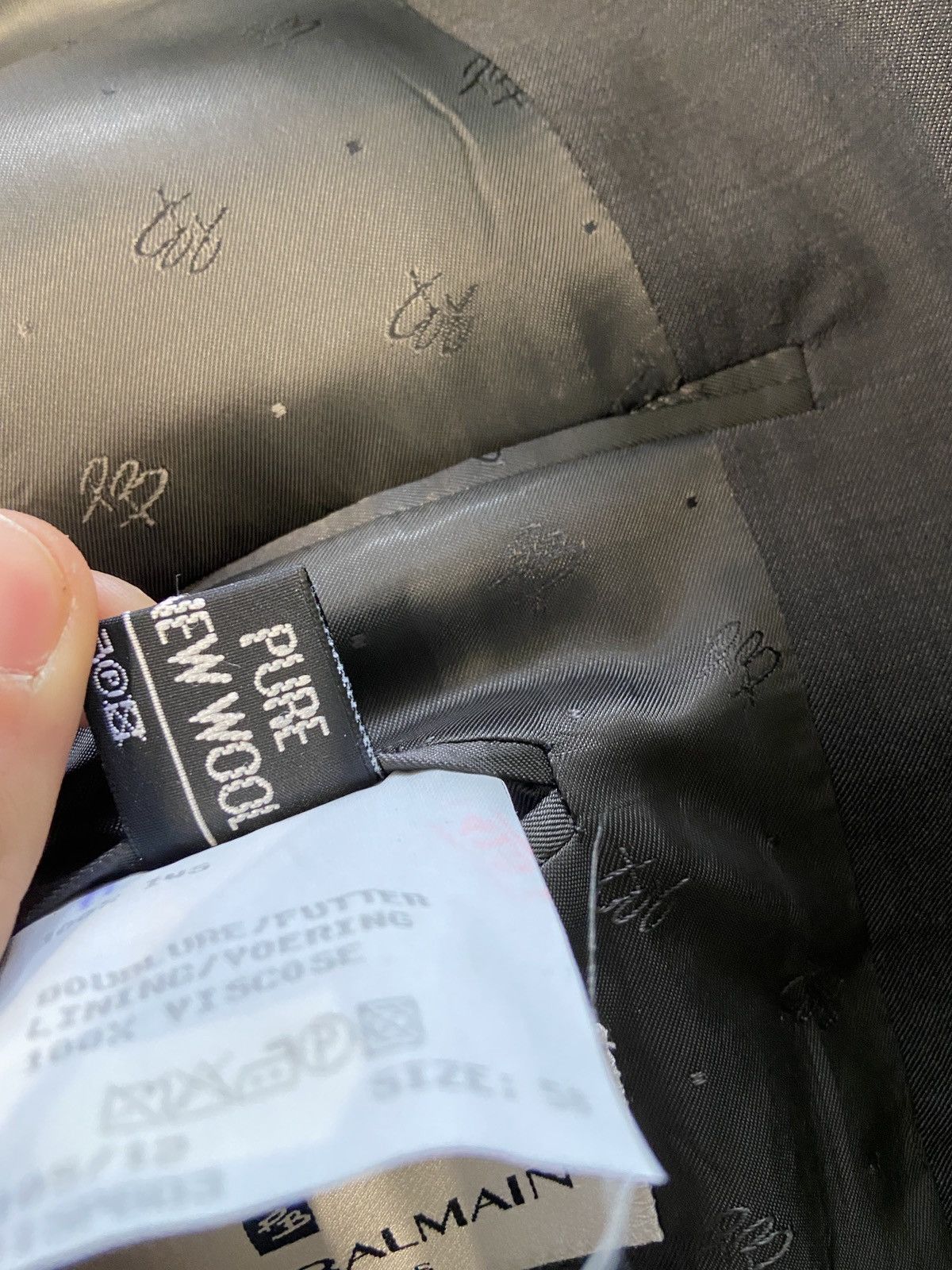 Balmain × Pierre Balmain Pierre Balmain Paris wool suit jacket blazer Size 48L - 5 Thumbnail