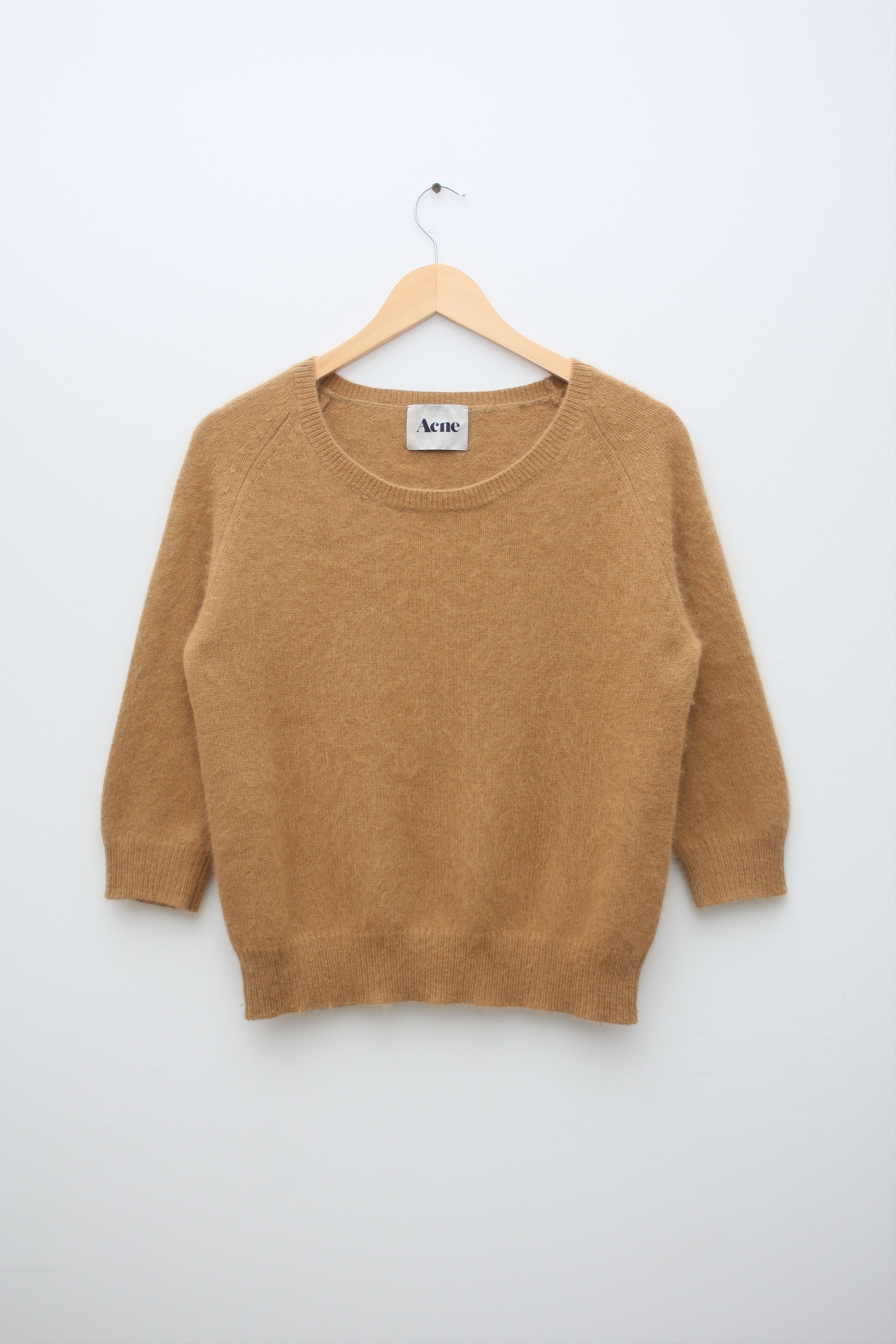 image of Acne Studios Acne Angora Mustard Brown Sweater Women's Xs