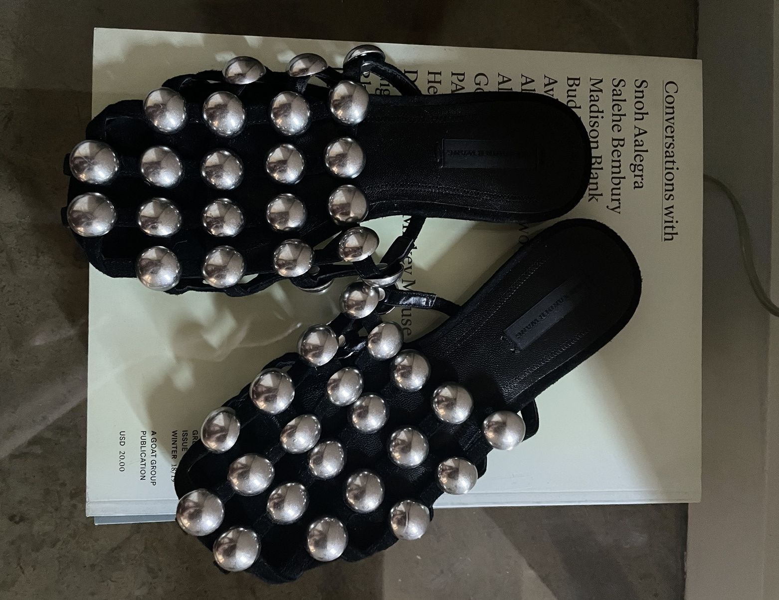 Alexander wang studded slides hotsell