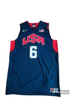 VTG Nike Sz L Lebron James #6 USA Dream Team Throwback Jersey