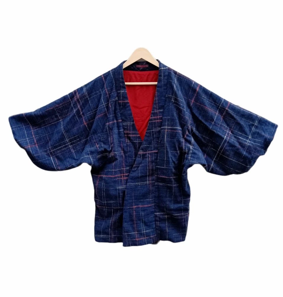 Indigo × Vintage Japanese Indigo Geometry Wool Kimono Size US M / EU 48-50 / 2 - 2 Thumbnail