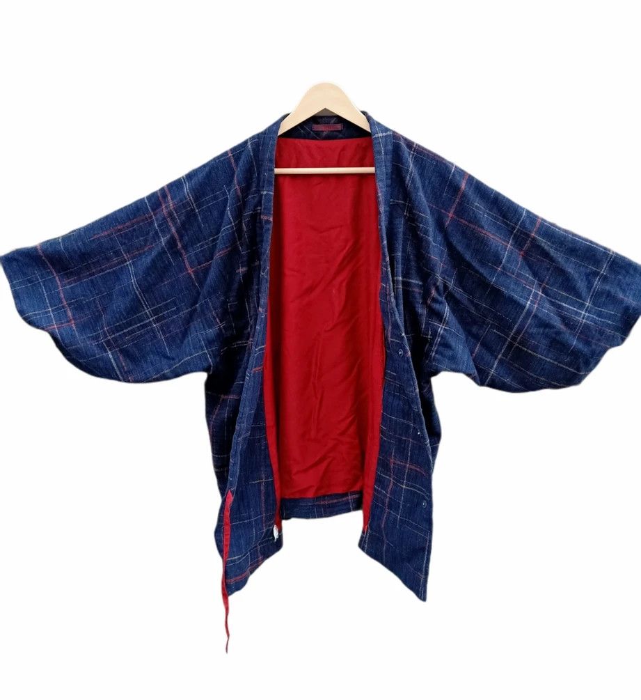 Indigo × Vintage Japanese Indigo Geometry Wool Kimono Size US M / EU 48-50 / 2 - 3 Thumbnail