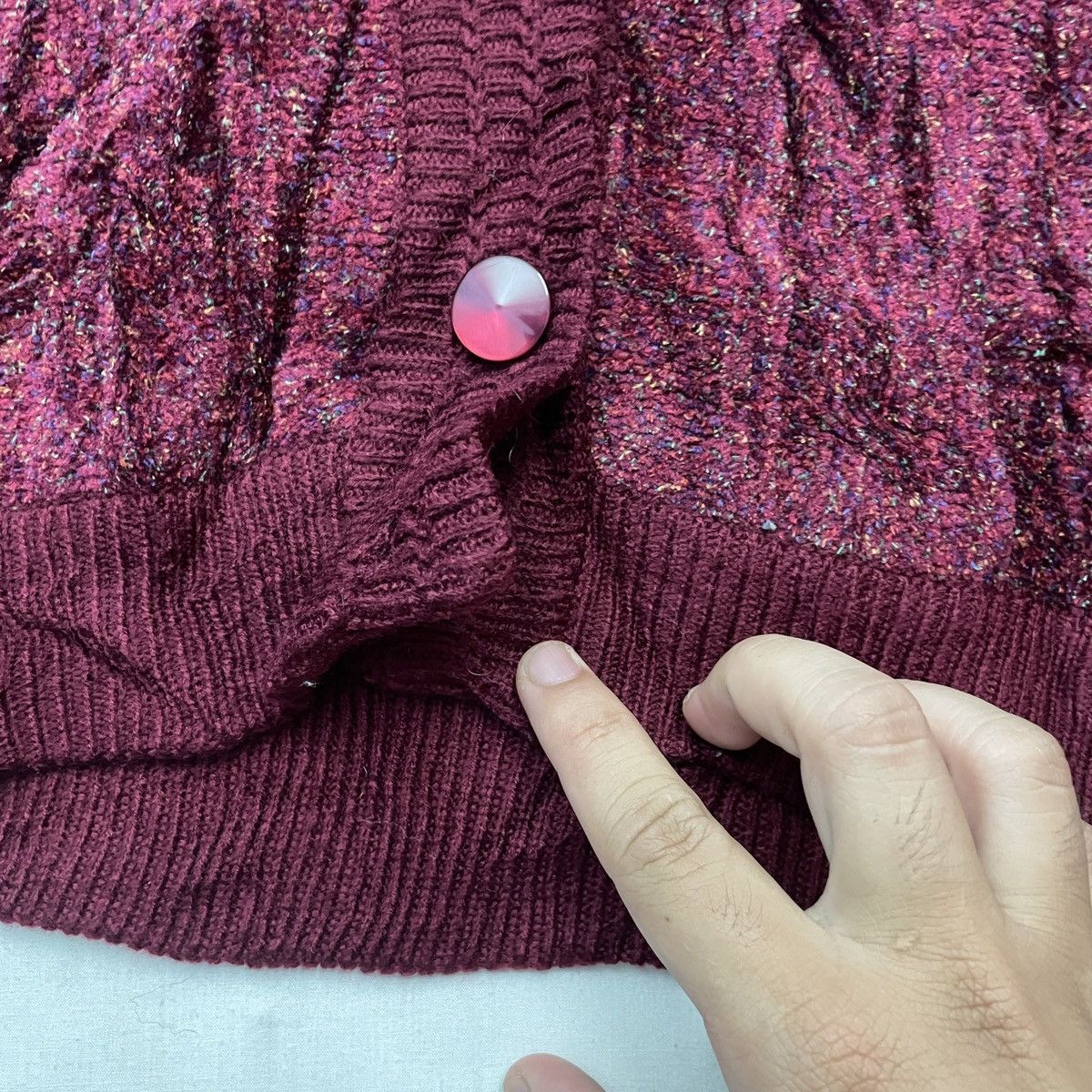 Homespun Knitwear Vintage PRIMARY Red Colour Sleeveless Cardigan Size US M / EU 48-50 / 2 - 5 Thumbnail