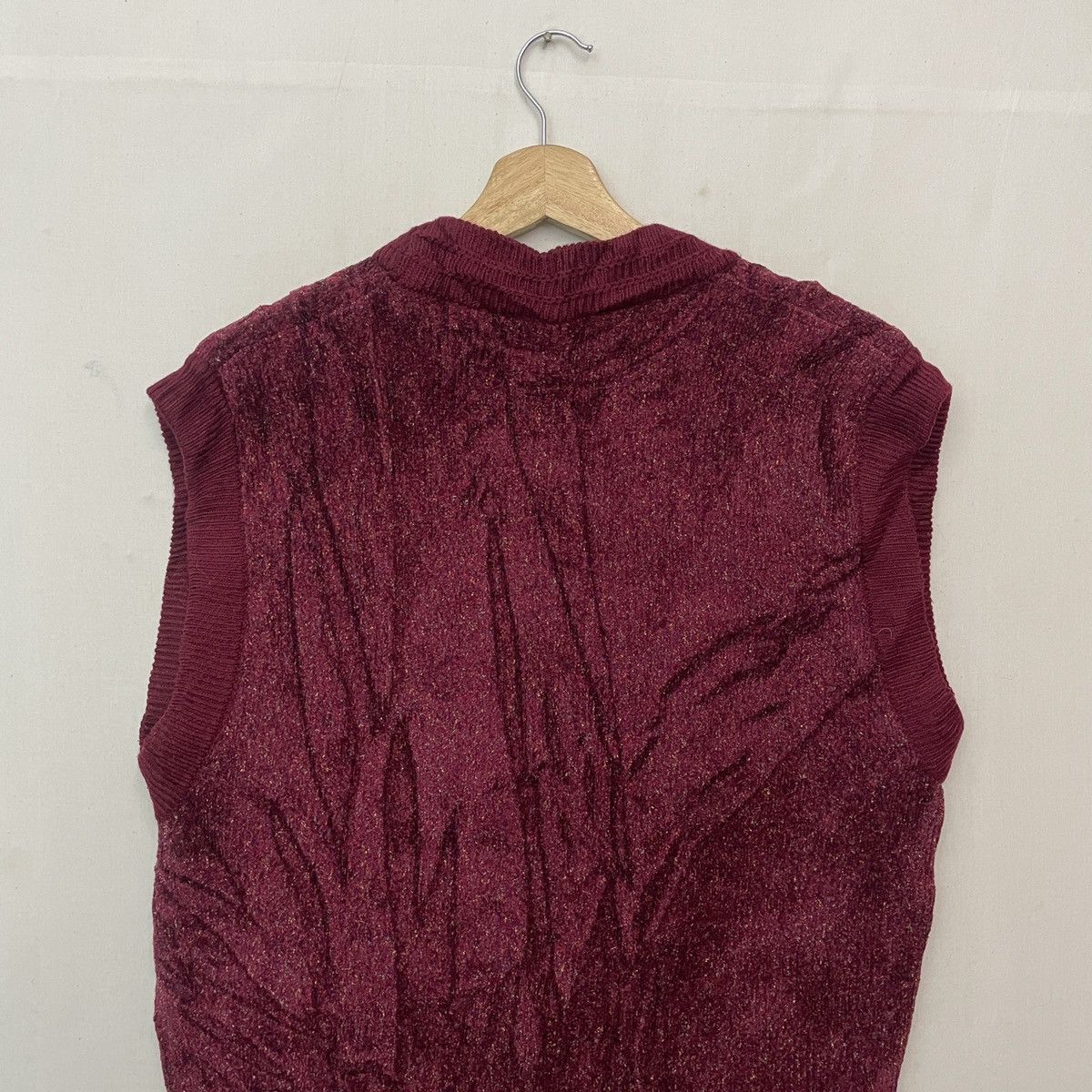 Homespun Knitwear Vintage PRIMARY Red Colour Sleeveless Cardigan Size US M / EU 48-50 / 2 - 8 Thumbnail