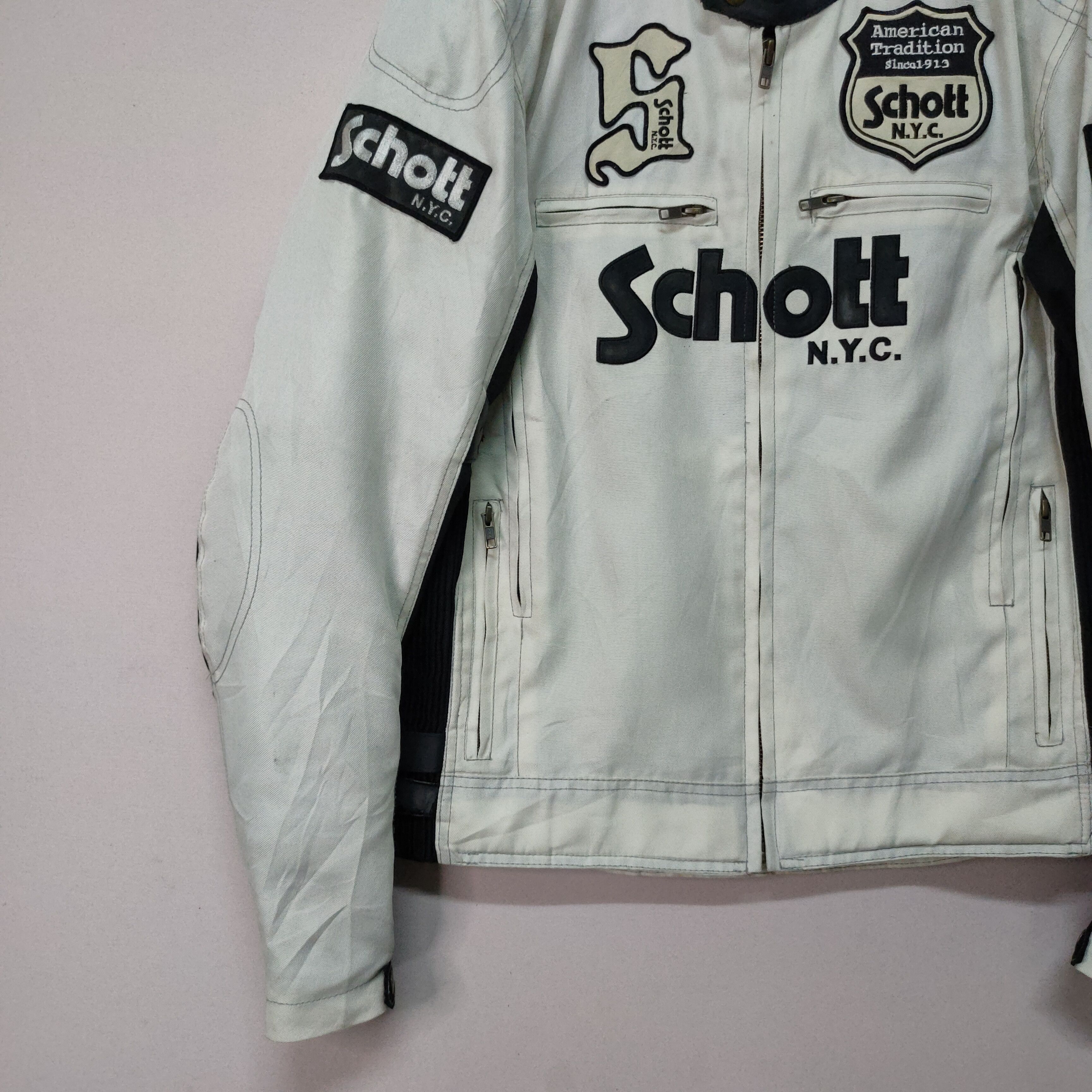 Schott Vintage SCHOTT N.Y.C BIG LOGO ZIPPER UPS BIKES JACKET Size US M / EU 48-50 / 2 - 2 Thumbnail