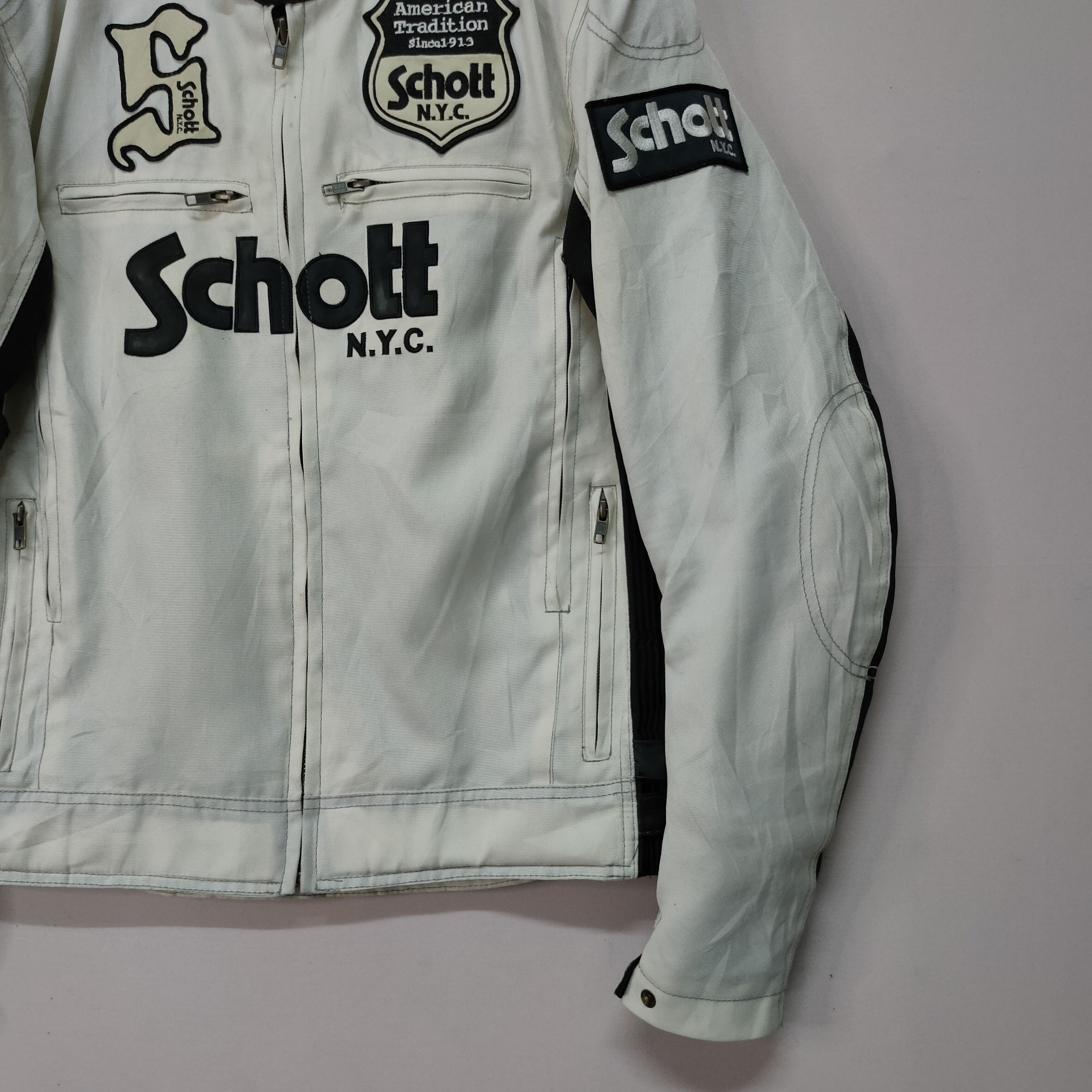 Schott Vintage SCHOTT N.Y.C BIG LOGO ZIPPER UPS BIKES JACKET Size US M / EU 48-50 / 2 - 3 Thumbnail
