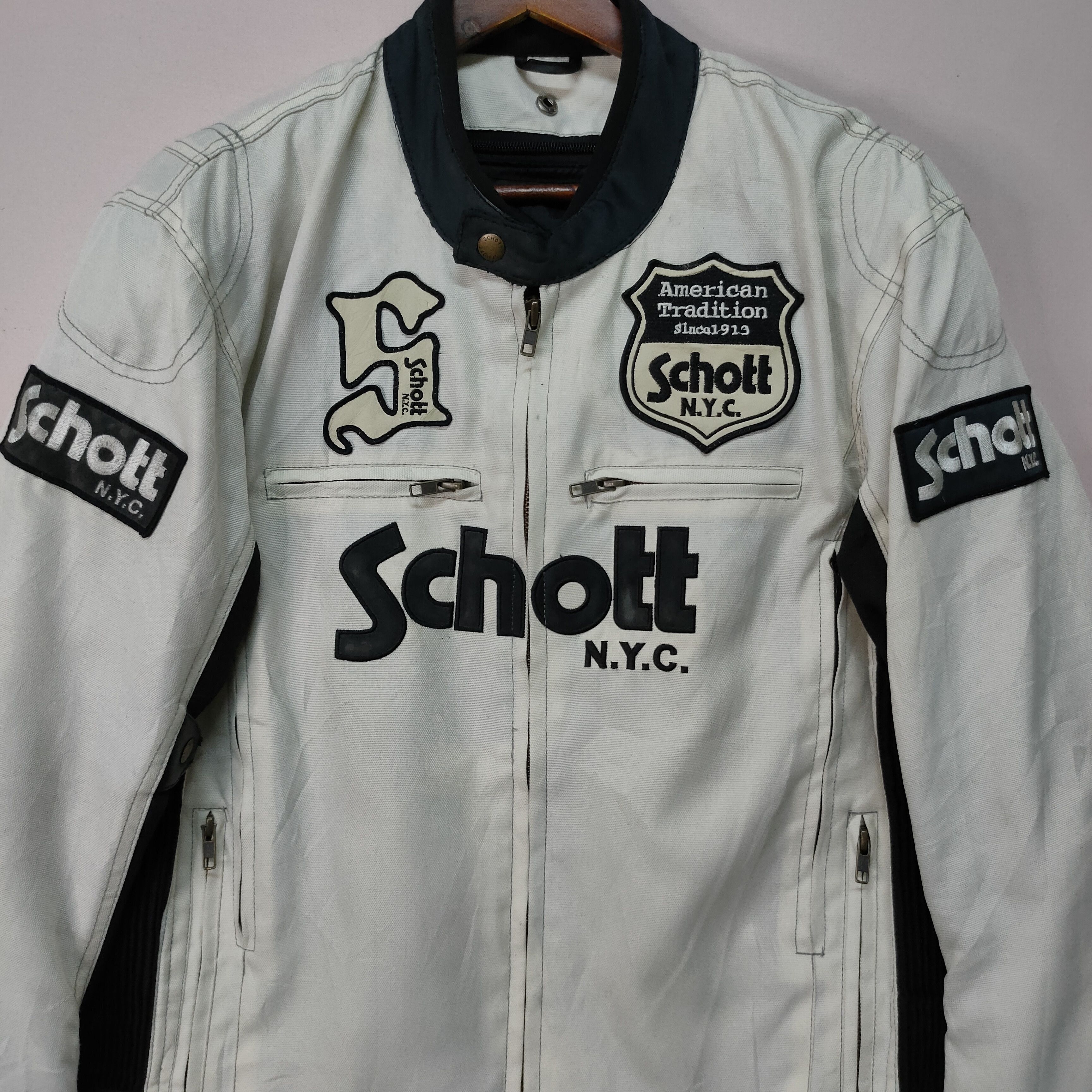 Schott Vintage SCHOTT N.Y.C BIG LOGO ZIPPER UPS BIKES JACKET Size US M / EU 48-50 / 2 - 5 Thumbnail