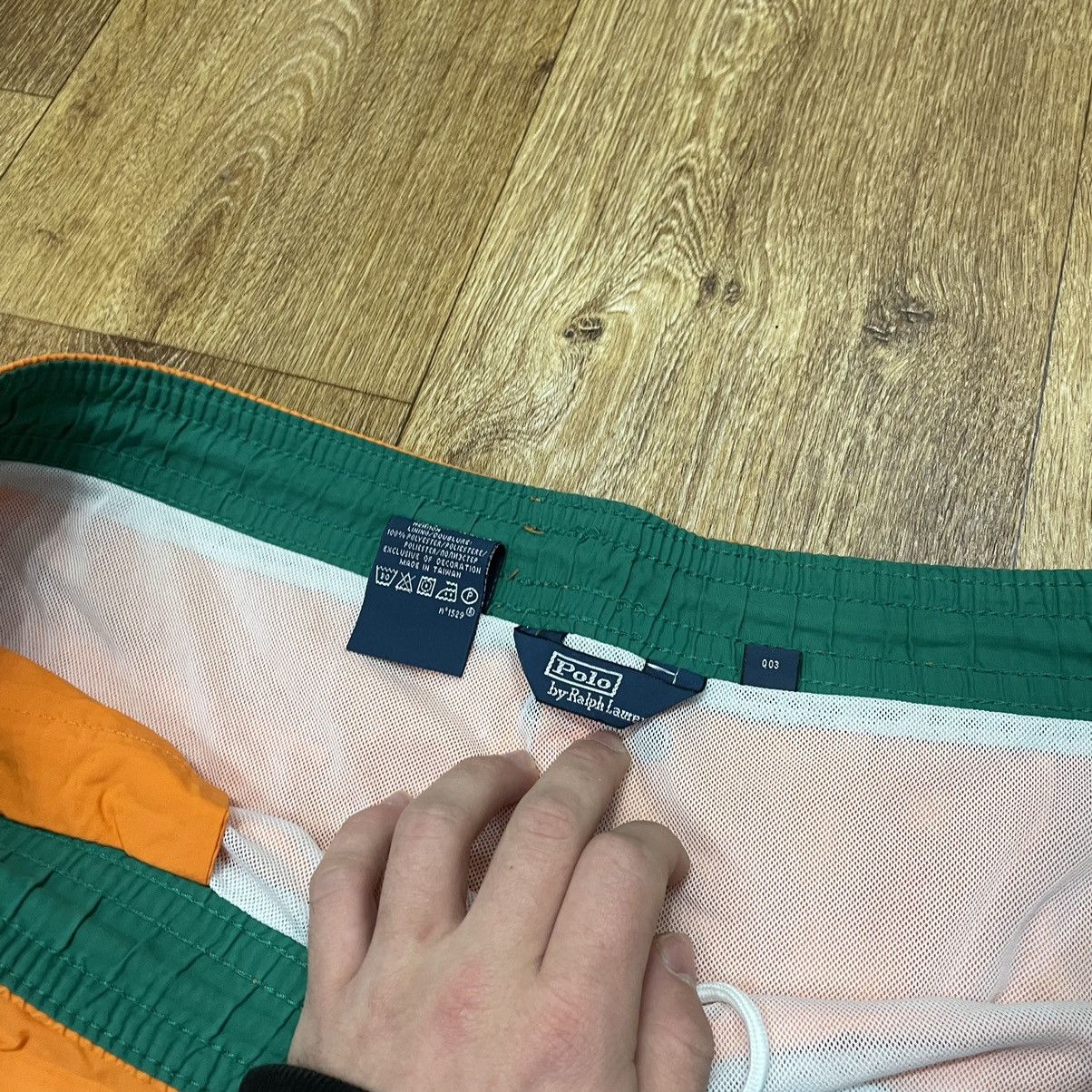 Vintage Vintage Y2K Ralph Lauren Nylon Swim Shorts Orange Swag 36 Size US 36 / EU 52 - 5 Thumbnail