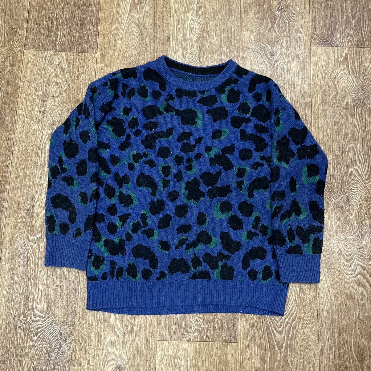 Vintage Y2K Blue Sweater Mohair Streetwear Kanye Travis