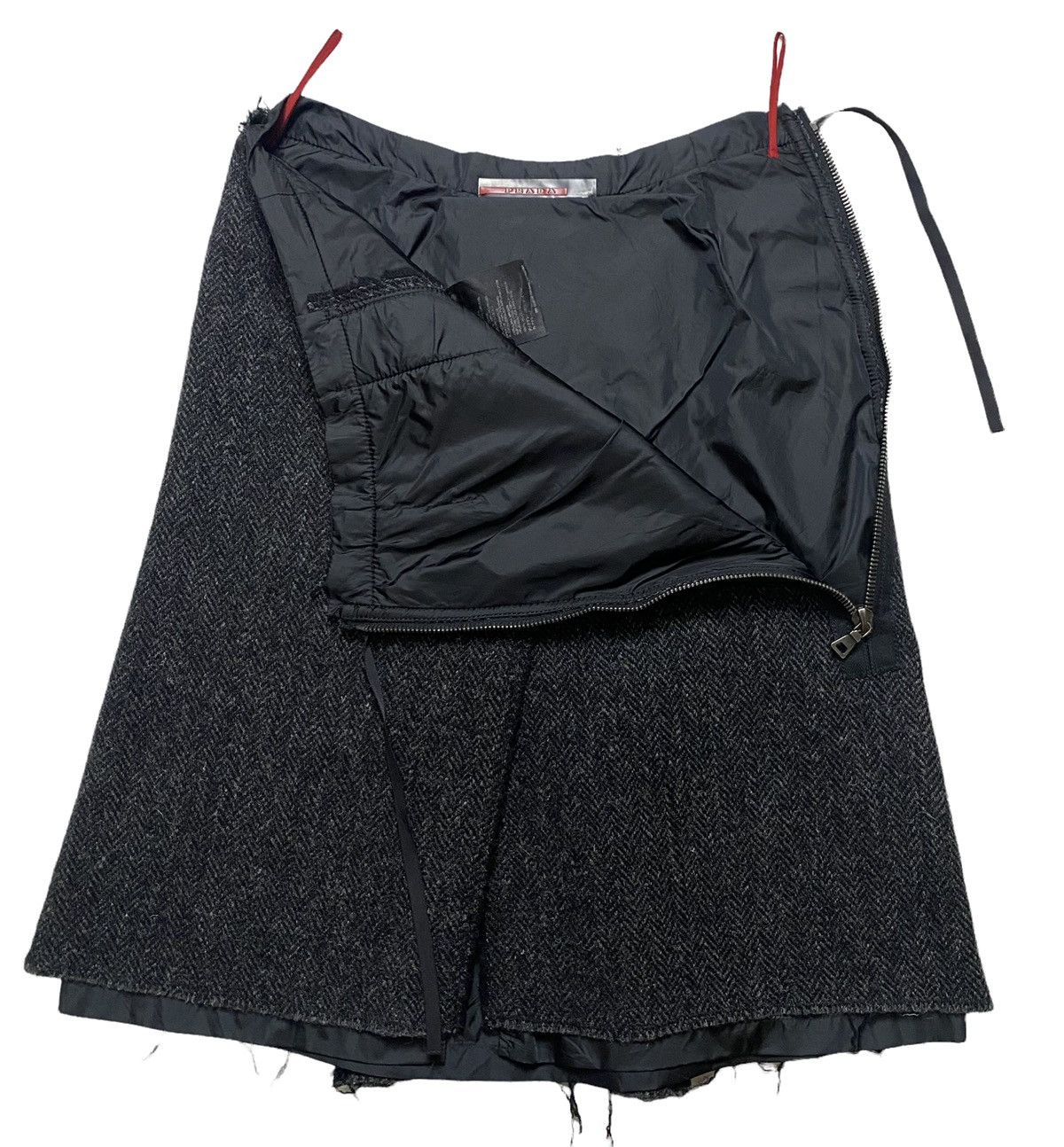 Prada wool zipper skirt