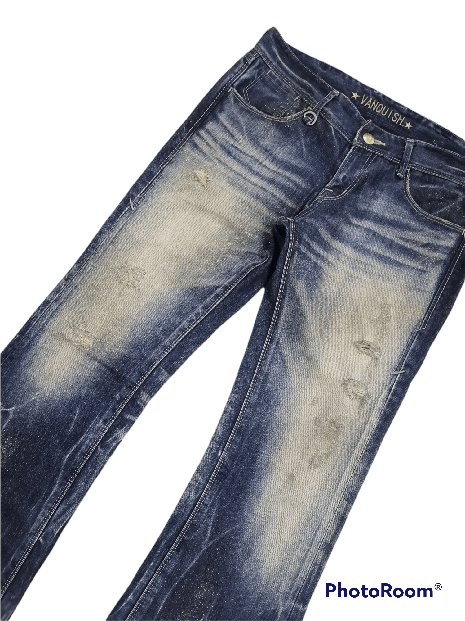 Japanese Brand × Vanquish Flare Jeans Vanquish Gold Acid Wash Claw Mark Denim Pants Size US 30 / EU 46 - 3 Thumbnail