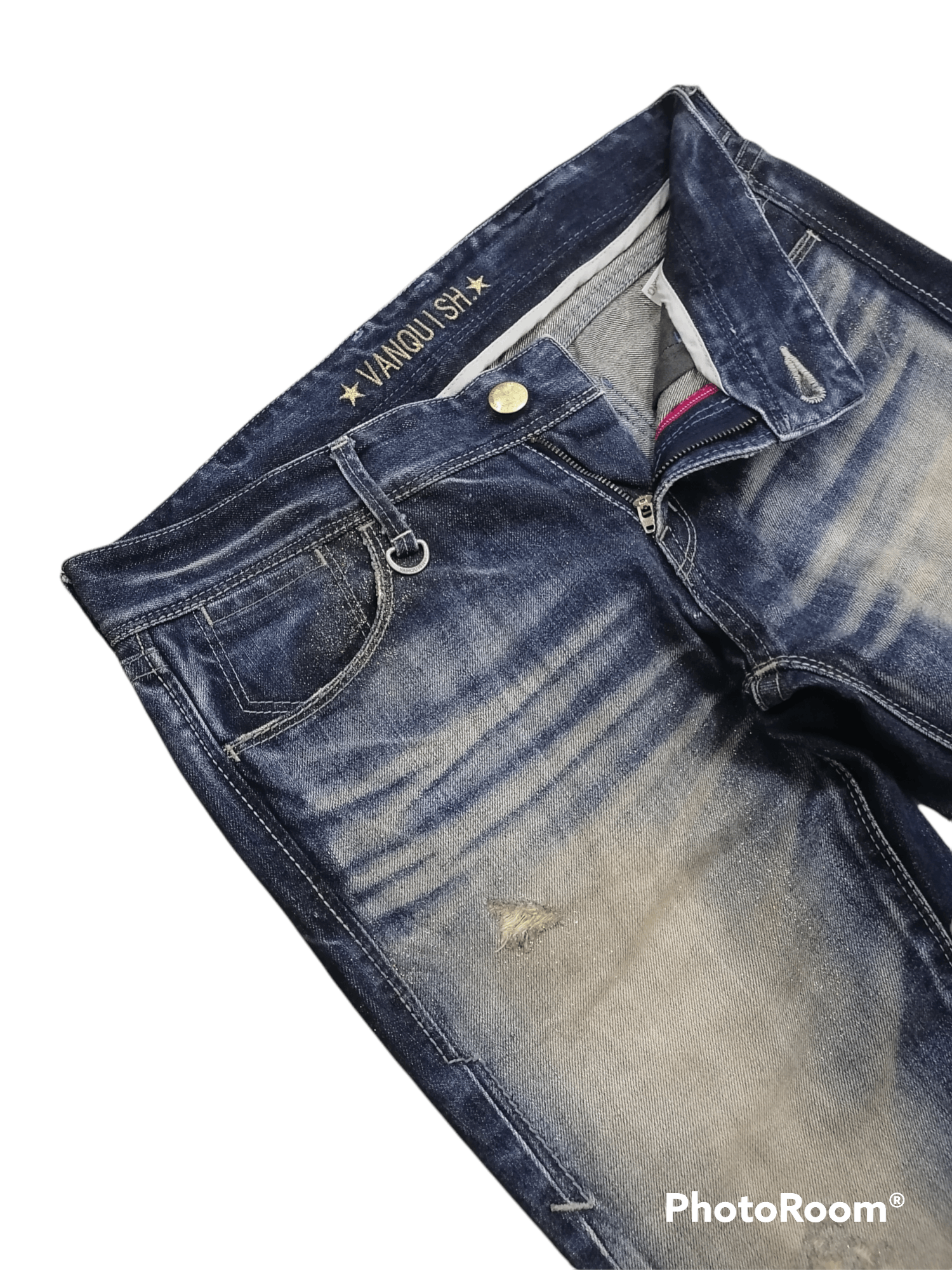 Japanese Brand × Vanquish Flare Jeans Vanquish Gold Acid Wash Claw Mark Denim Pants Size US 30 / EU 46 - 4 Thumbnail