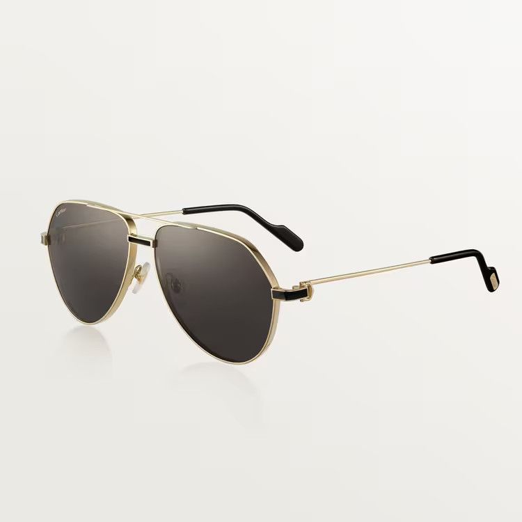 Cartier CARTIER SUNGLASSES BUFFS WOOD GOLD SILVER ESW00587 | Grailed