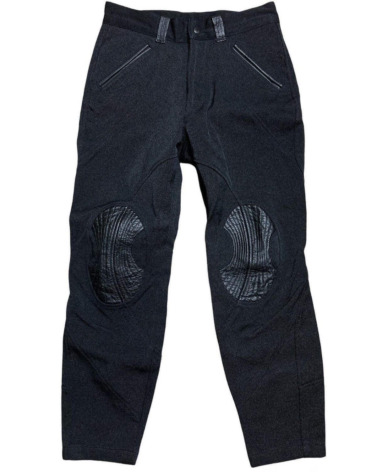 image of Ficce Yoshiyuki Konishi Leather Panel Pants in Black, Men's (Size 31)