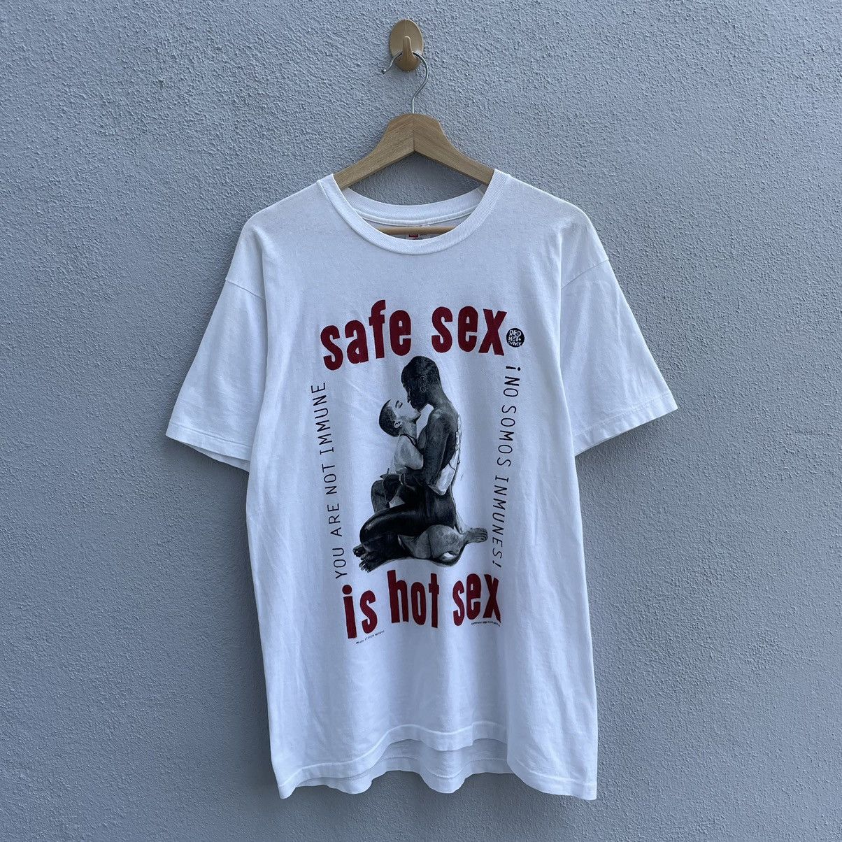 激レア Steven Meisel ©1991 safe sex フォトTシャツ | nate-hospital.com