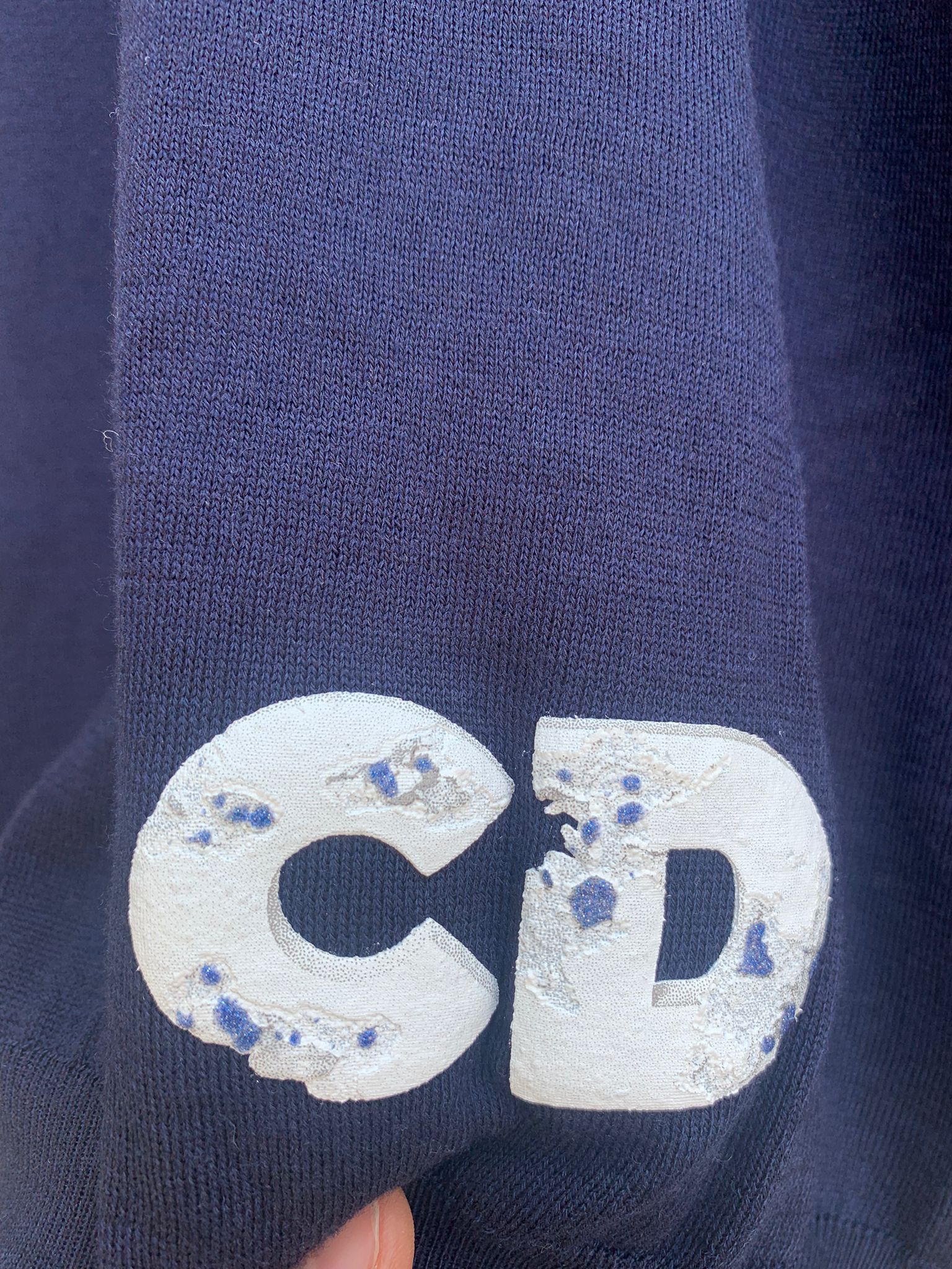 Daniel Arsham × Dior Eroded CD Knitwear in Navy Size US XXL / EU 58 / 5 - 6 Thumbnail