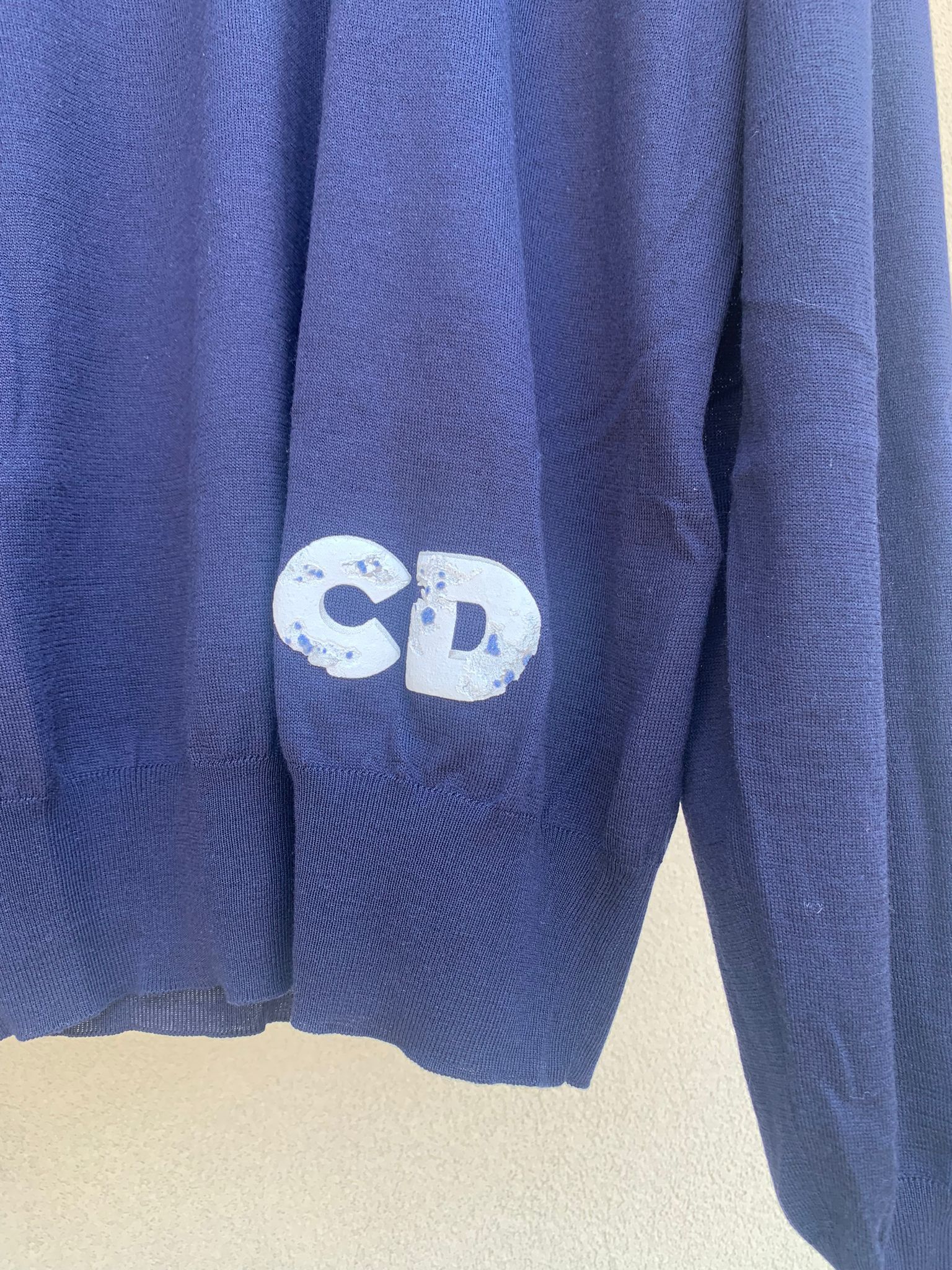 Daniel Arsham × Dior Eroded CD Knitwear in Navy Size US XXL / EU 58 / 5 - 4 Thumbnail
