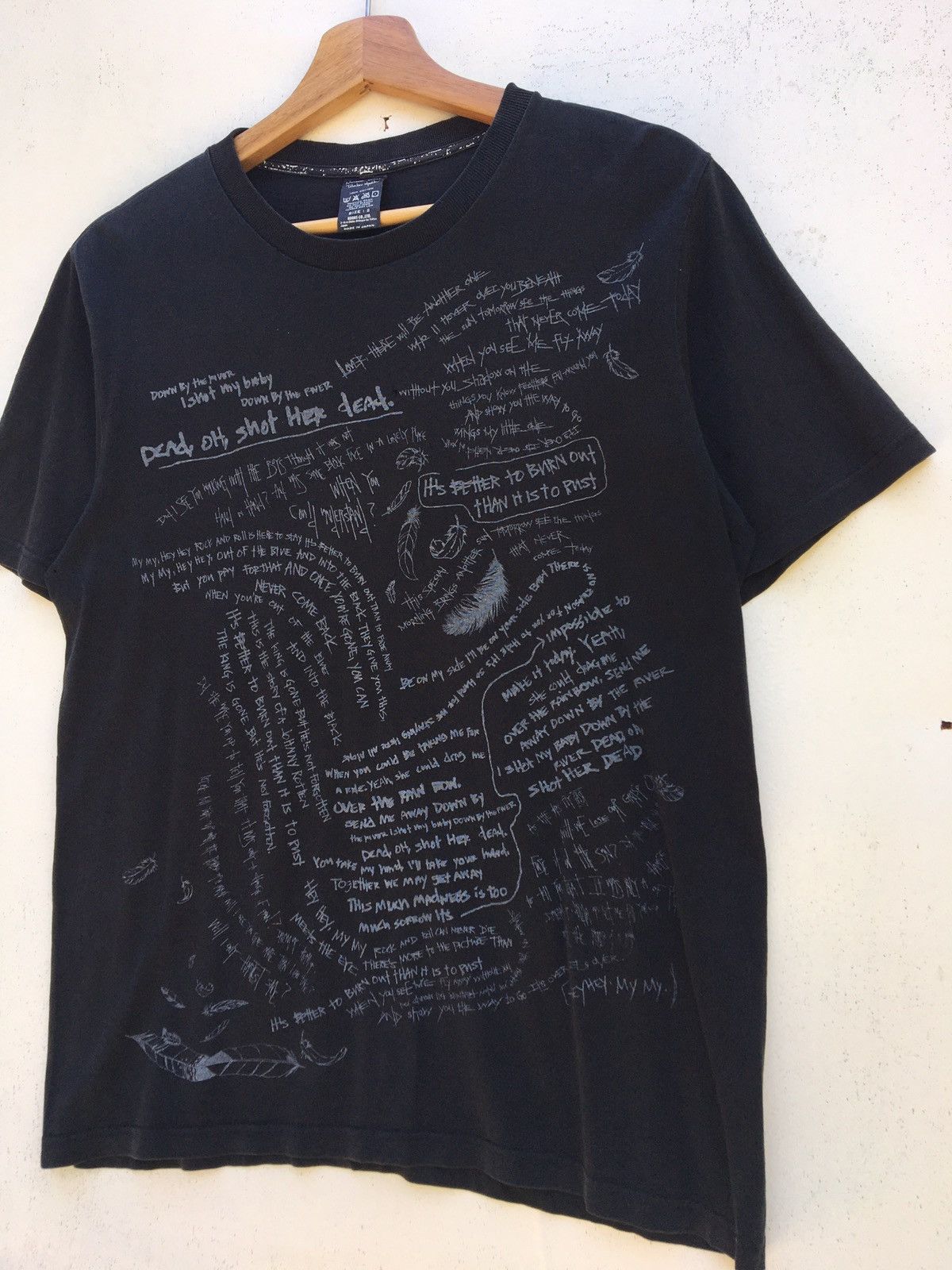 Number (N)ine Rare Number (N)ine x Neil Young Down By The River Lyrics Tee Size US S / EU 44-46 / 1 - 3 Thumbnail