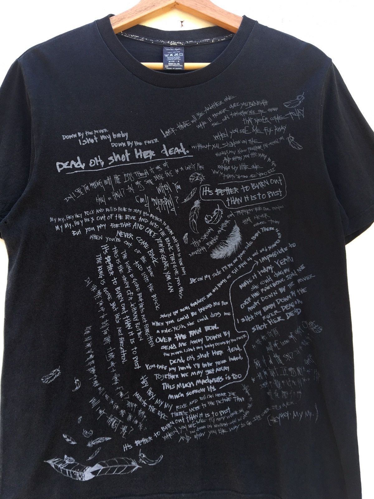 Number (N)ine Rare Number (N)ine x Neil Young Down By The River Lyrics Tee Size US S / EU 44-46 / 1 - 4 Thumbnail