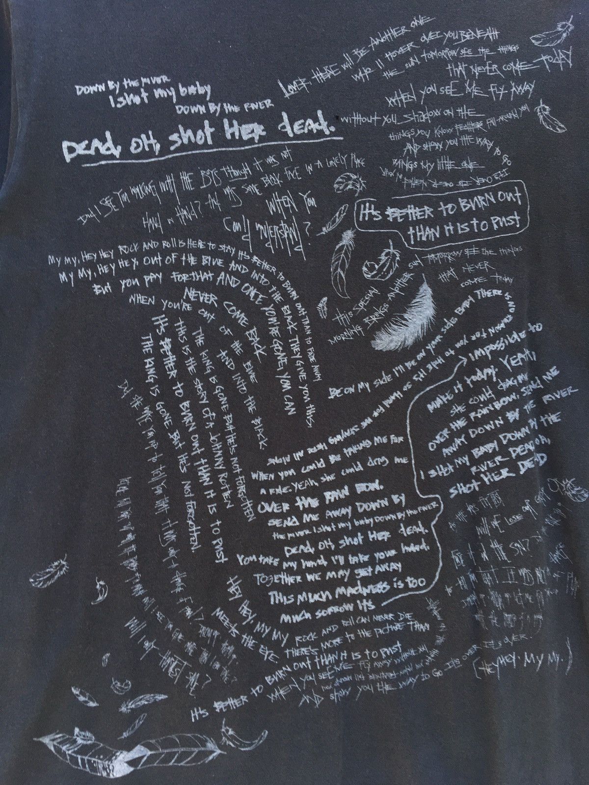 Number (N)ine Rare Number (N)ine x Neil Young Down By The River Lyrics Tee Size US S / EU 44-46 / 1 - 10 Thumbnail