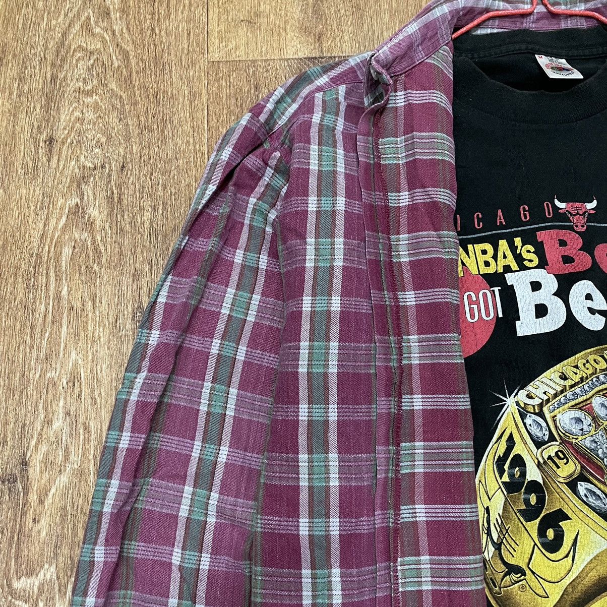 Vintage Vintage 90s Purple Plaid Shirt Grunge Oversized Skater L Size US L / EU 52-54 / 3 - 4 Thumbnail