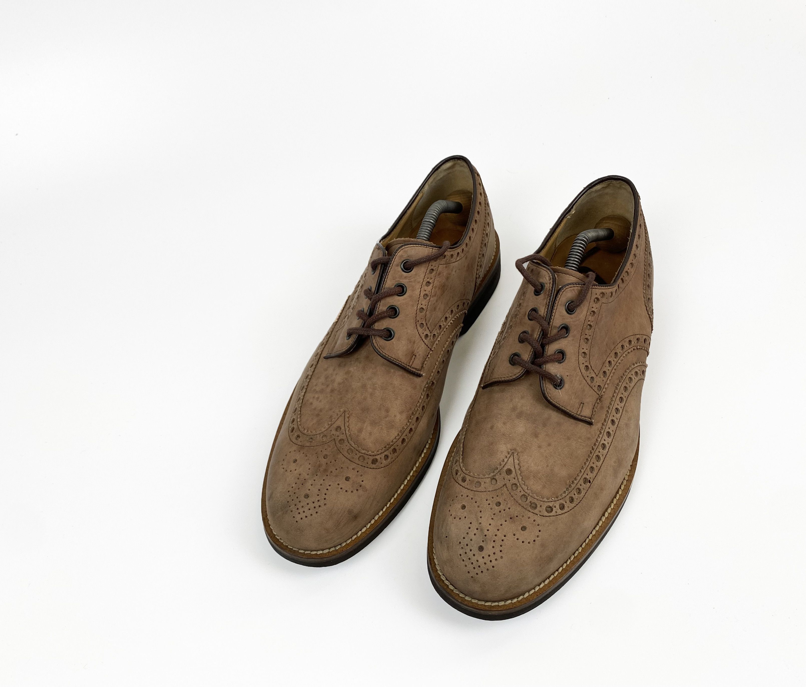 Barbour Leather Brogues Brown Shoes Size IT11 Made in Italy