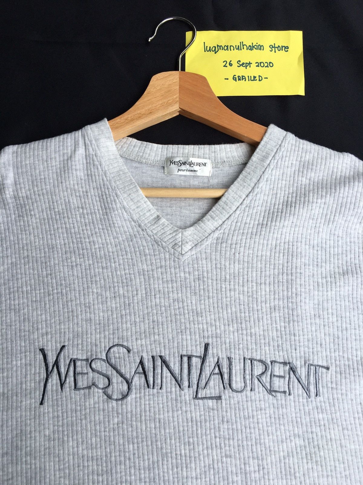 Yves Saint Laurent Rare YSL Yves Saint Laurent Embroidred Logo Spellout Tshirt Size US M / EU 48-50 / 2 - 1 Thumbnail