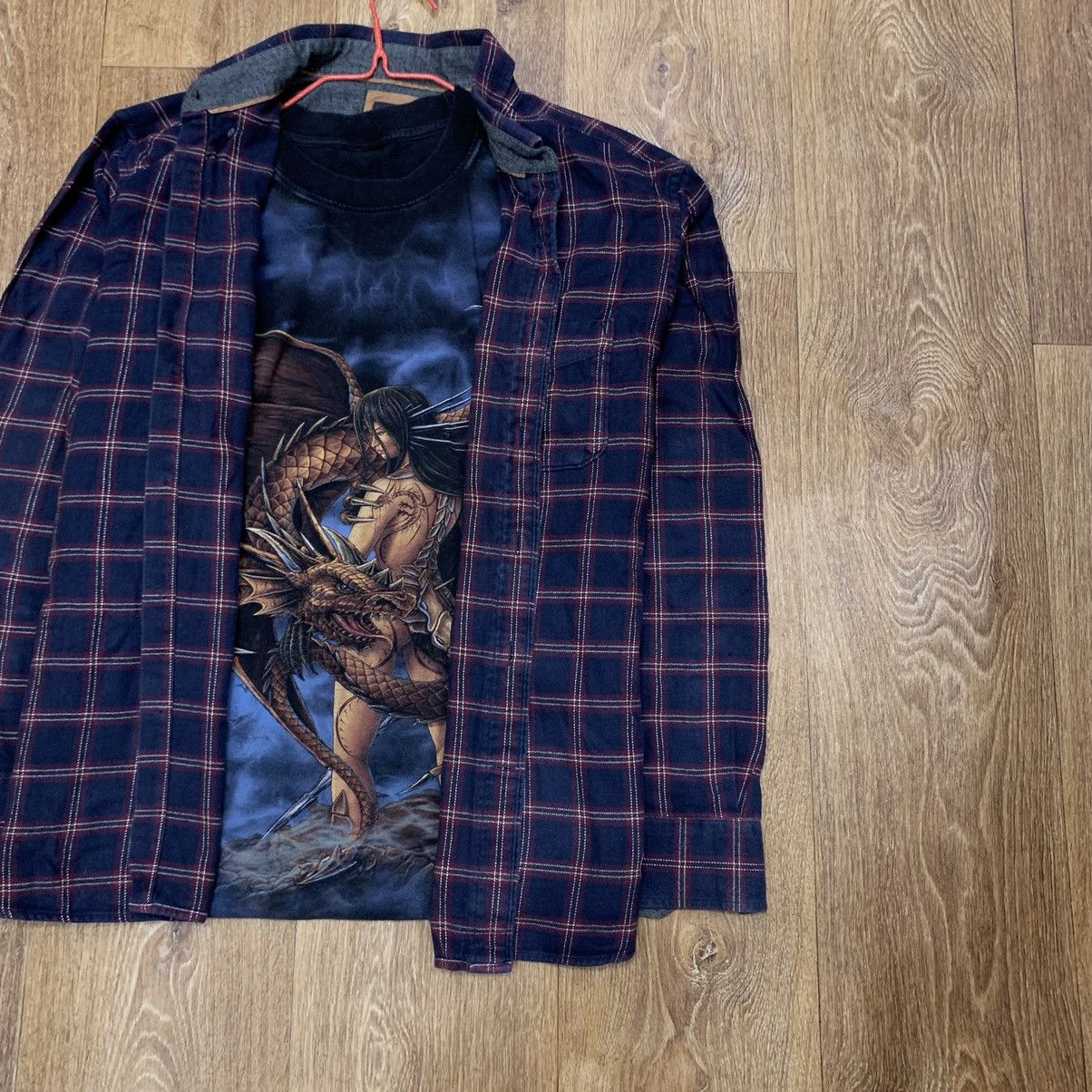 Flannel Vintage 90s Plaid Flannel Shirt Y2K Streetwear Checkered Size US L / EU 52-54 / 3 - 2 Thumbnail