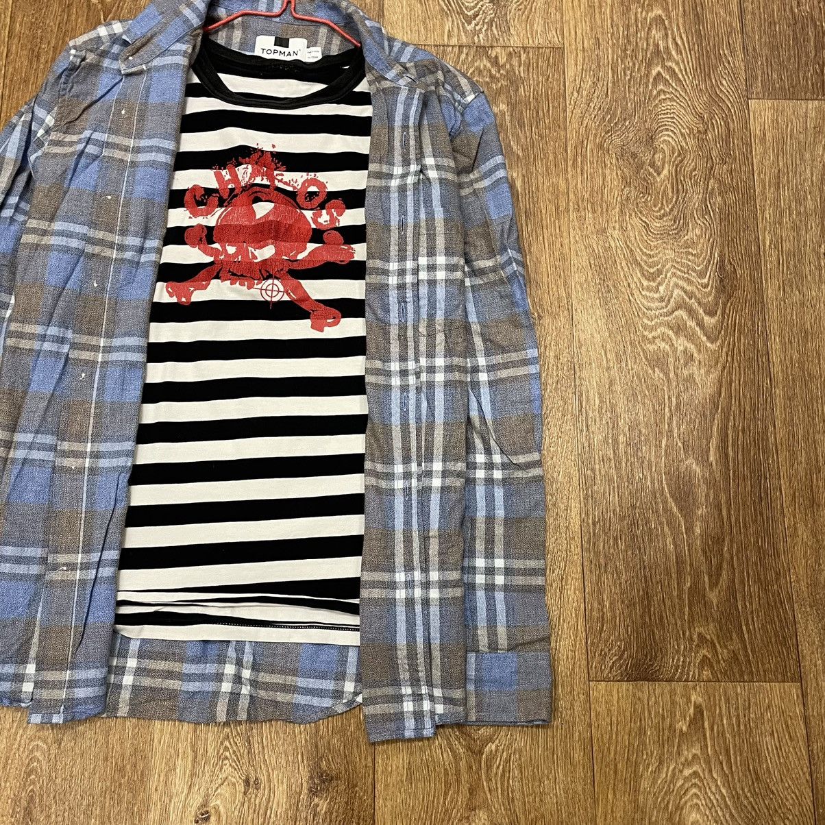 Vintage Vintage 90s Blue Plaid Shirt Grunge Streetwear Bleached M Size US M / EU 48-50 / 2 - 2 Thumbnail