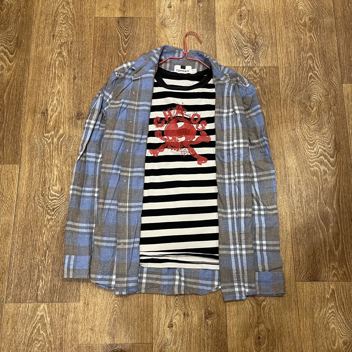 Vintage Vintage 90s Blue Plaid Shirt Grunge Streetwear Bleached M Size US M / EU 48-50 / 2 - 1 Thumbnail