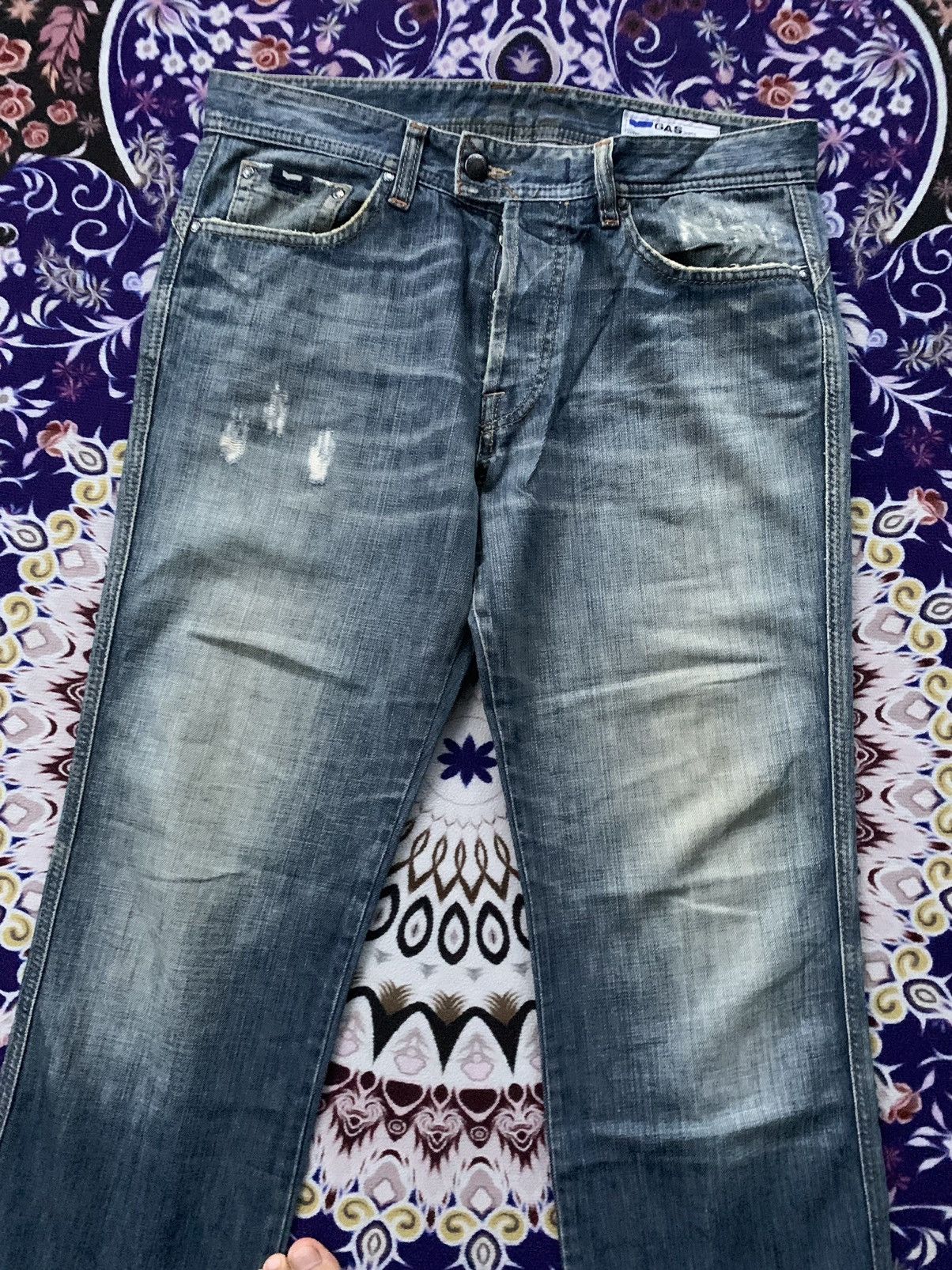GAS Gas Jeans Distressed Denim Size US 35 - 2 Thumbnail