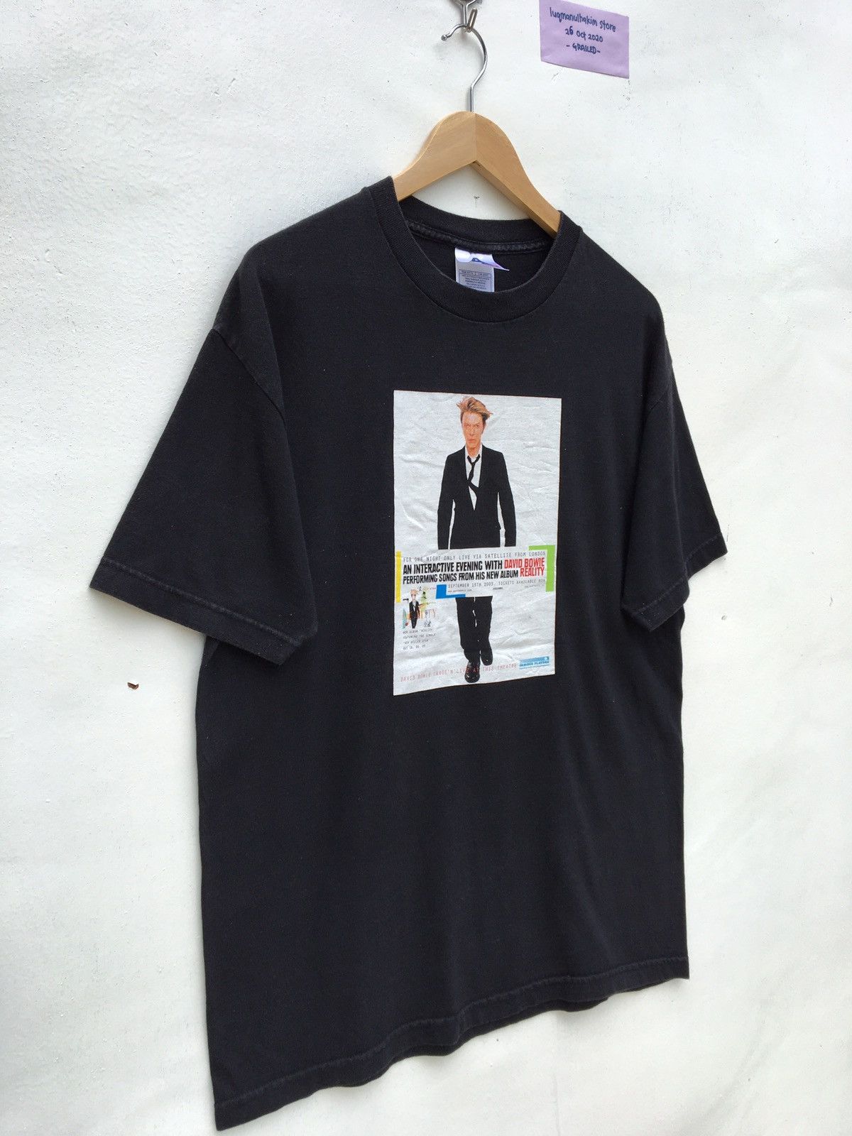 Band Tees VINTAGE 2003 David Bowie Reality OFFICIAL SONY T-Shirt Size US L / EU 52-54 / 3 - 3 Thumbnail