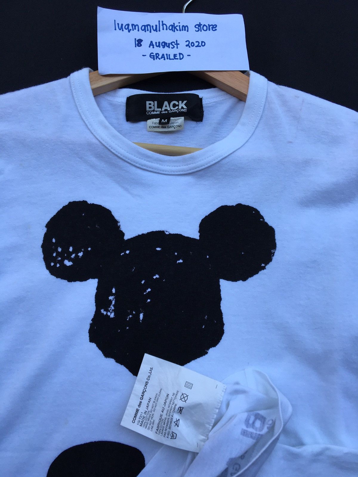 Comme des Garcons Comme Des Garcons Mickey Disney White T Shirt Black Label Size US M / EU 48-50 / 2 - 9 Thumbnail