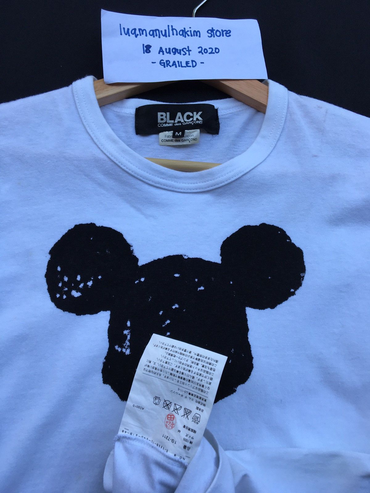 Comme des Garcons Comme Des Garcons Mickey Disney White T Shirt Black Label Size US M / EU 48-50 / 2 - 11 Thumbnail
