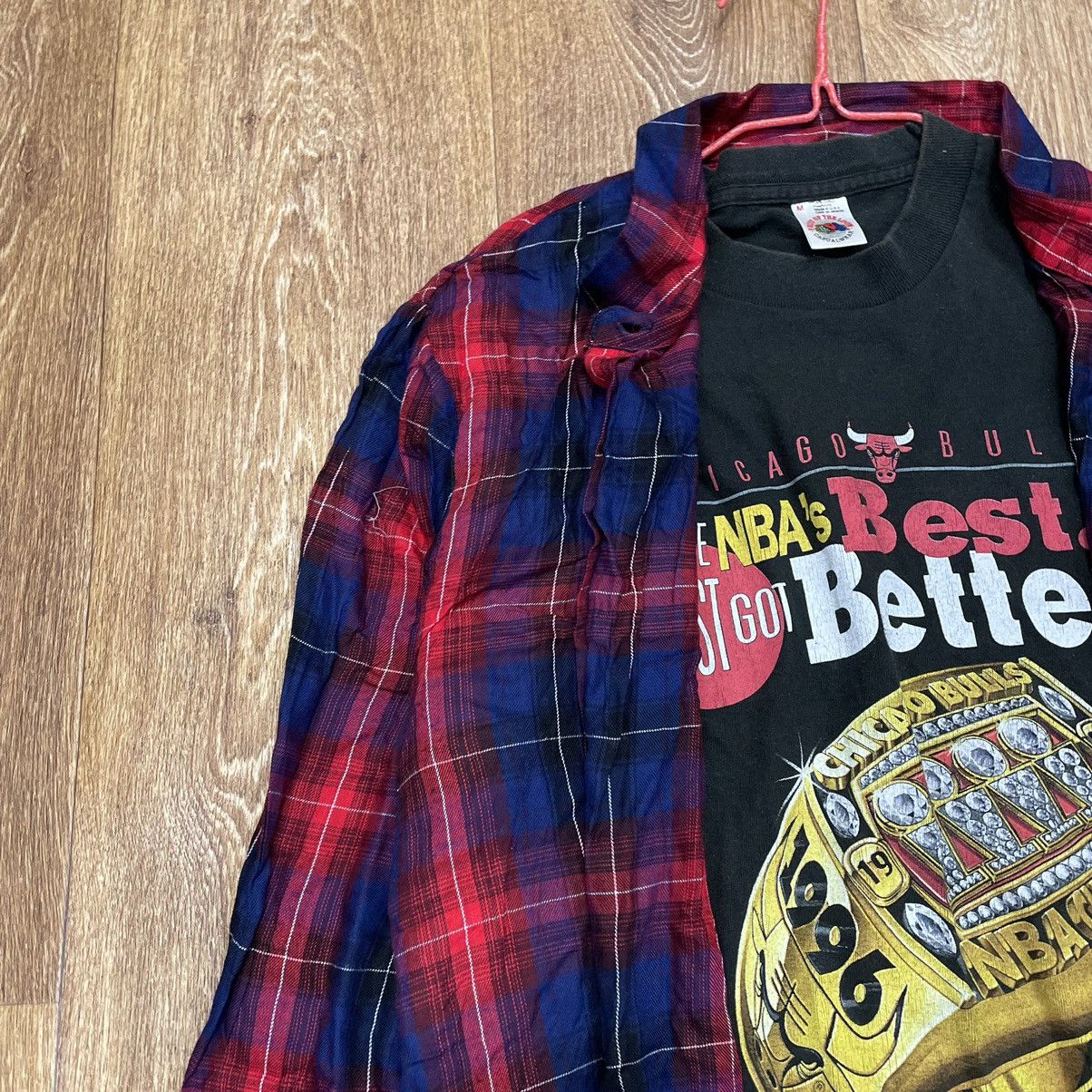 Vintage Vintage 90s Red Plaid Flannel Shirt Grunge Streetwear Slim M Size US M / EU 48-50 / 2 - 4 Thumbnail