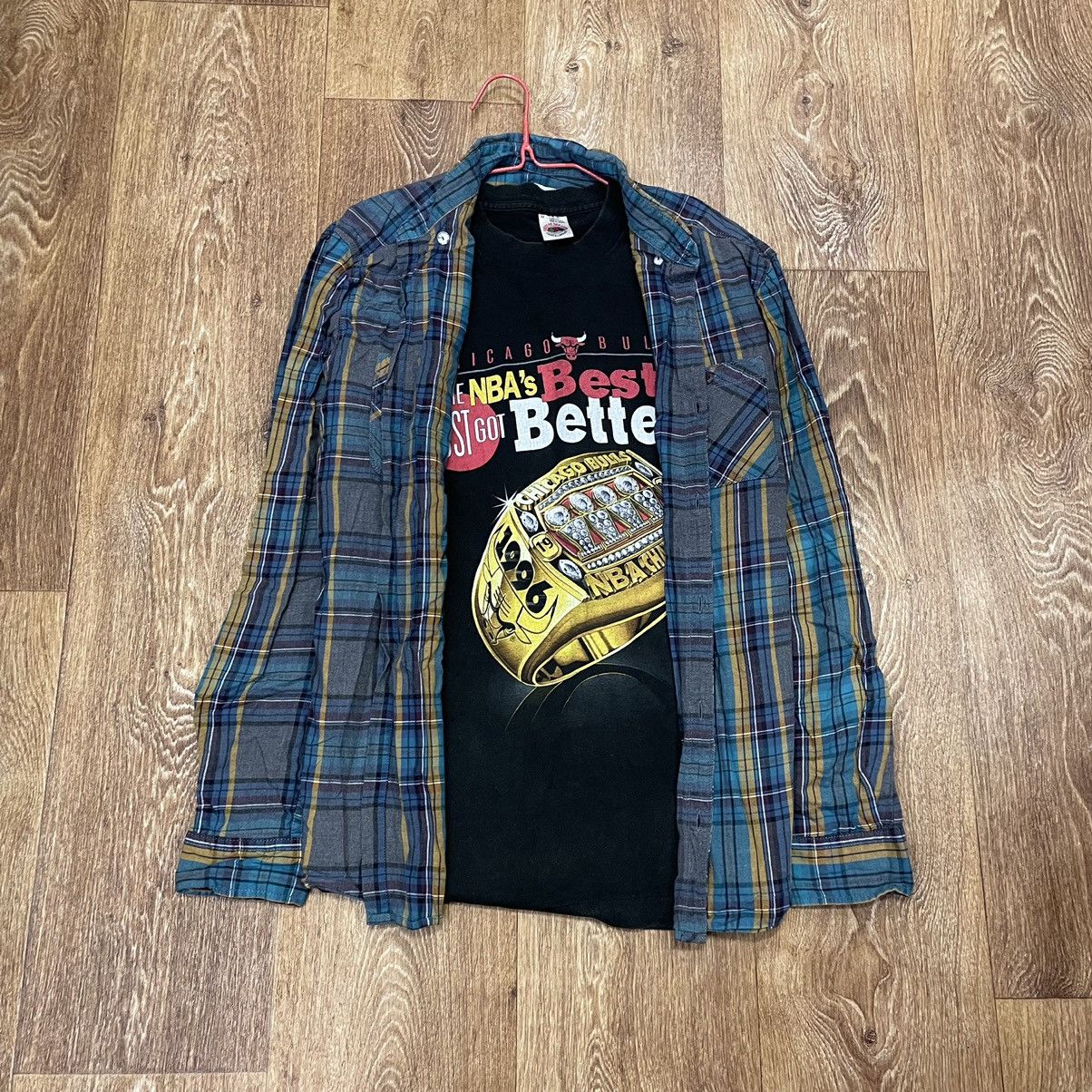 Flannel Vintage 90s Plaid Flannel Shirt Y2K Streetwear Checkered Size US M / EU 48-50 / 2 - 1 Thumbnail