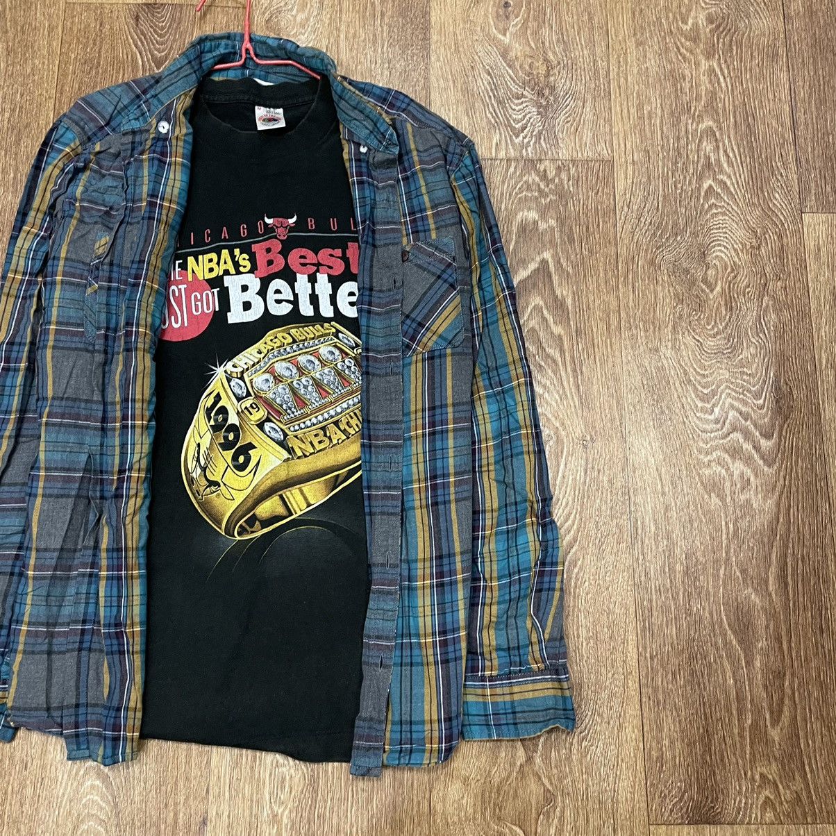 Flannel Vintage 90s Plaid Flannel Shirt Y2K Streetwear Checkered Size US M / EU 48-50 / 2 - 2 Thumbnail