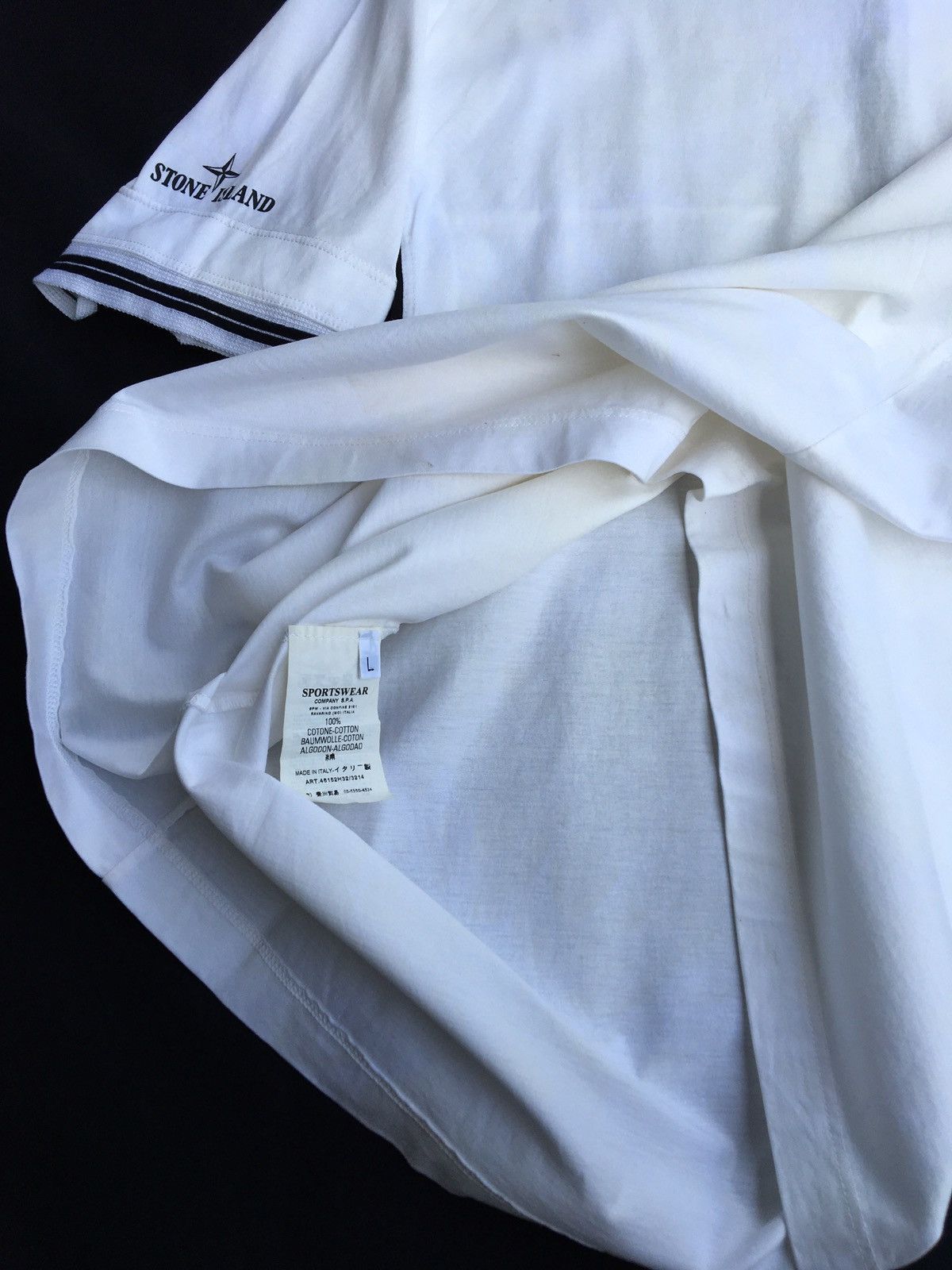 Stone Island Authentic Vintage Stone Island White Polo Side Logo Size US L / EU 52-54 / 3 - 19 Thumbnail