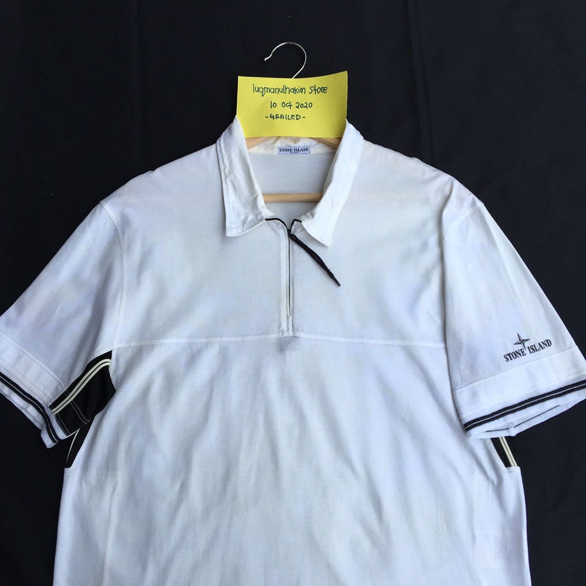 Stone Island Authentic Vintage Stone Island White Polo Side Logo Size US L / EU 52-54 / 3 - 5 Thumbnail