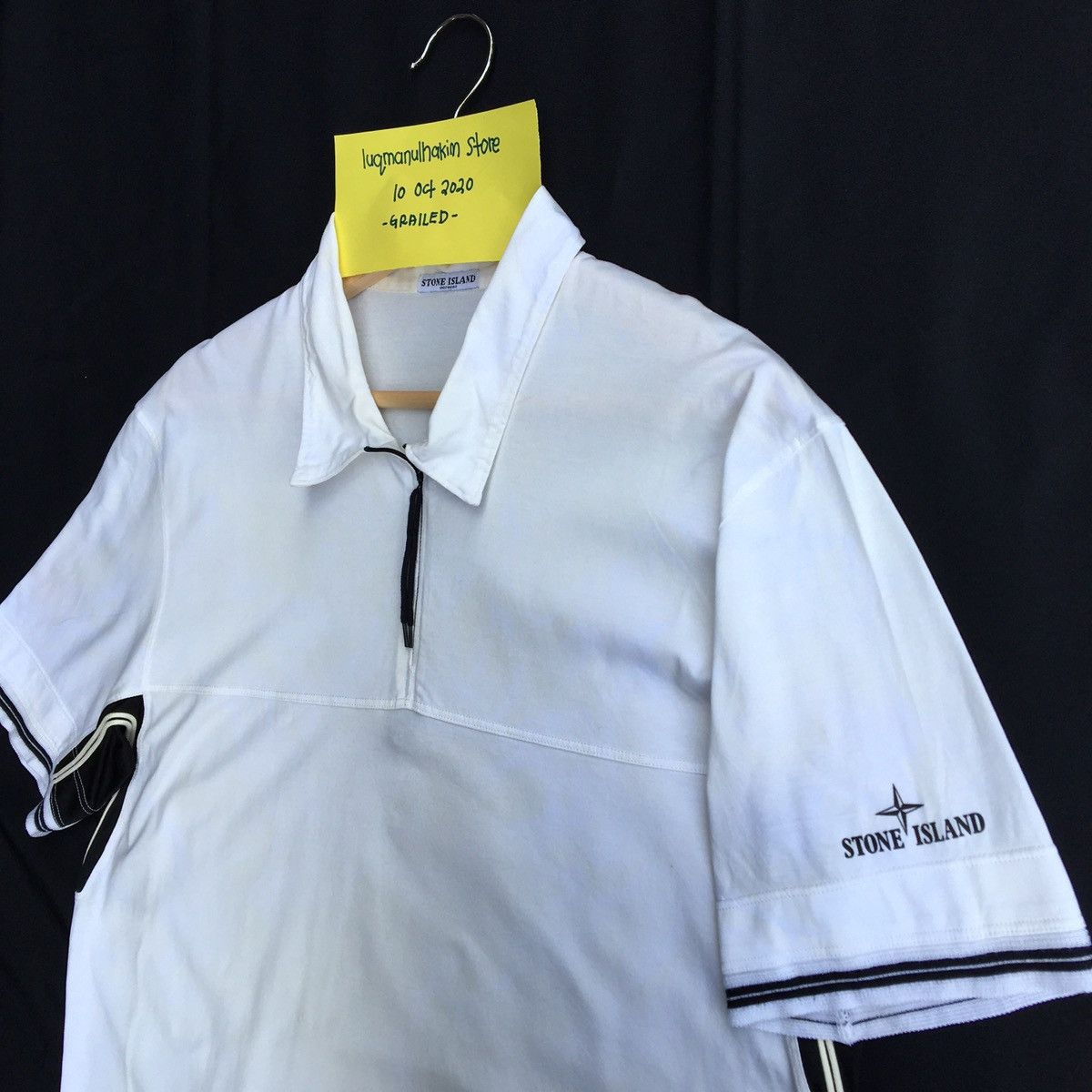 Stone Island Authentic Vintage Stone Island White Polo Side Logo Size US L / EU 52-54 / 3 - 9 Thumbnail