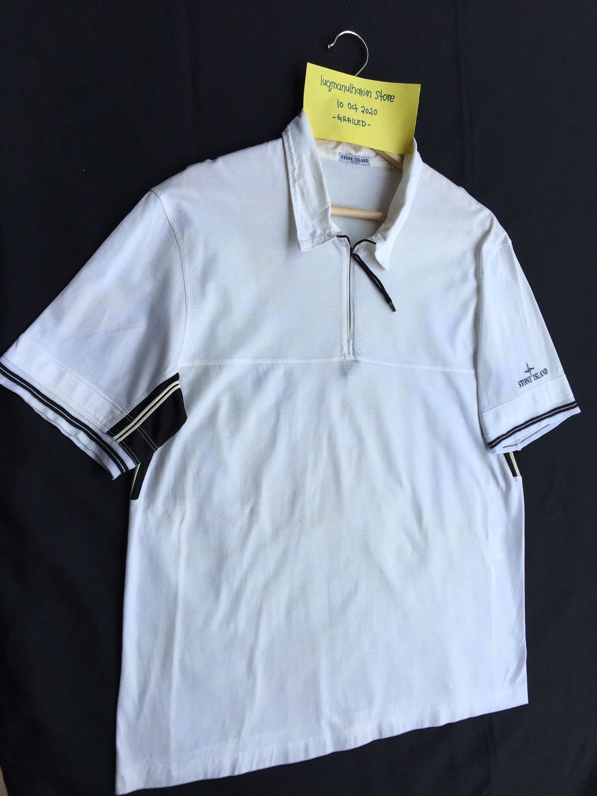 Stone Island Authentic Vintage Stone Island White Polo Side Logo Size US L / EU 52-54 / 3 - 4 Thumbnail