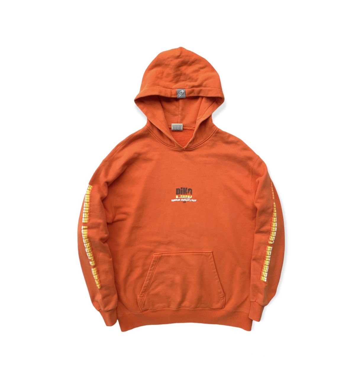 image of Hawaiian Shirt x Vintage Piko Hawaiian Longboard Wear Baggy Orange Hoodie, Men's (Size Medium)