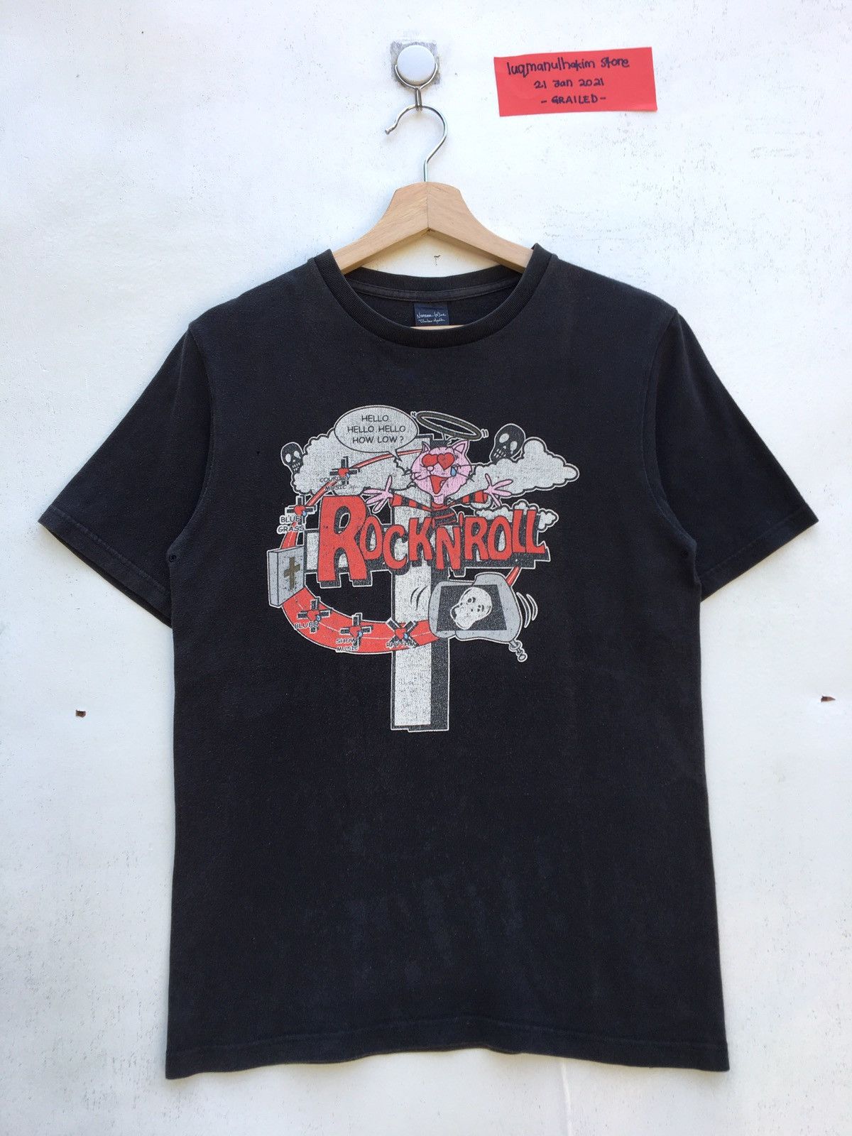 image of Number N Ine x Takahiromiyashita The Soloist Vintage Number Nine Rock N Roll Tshirt in Black (Size 