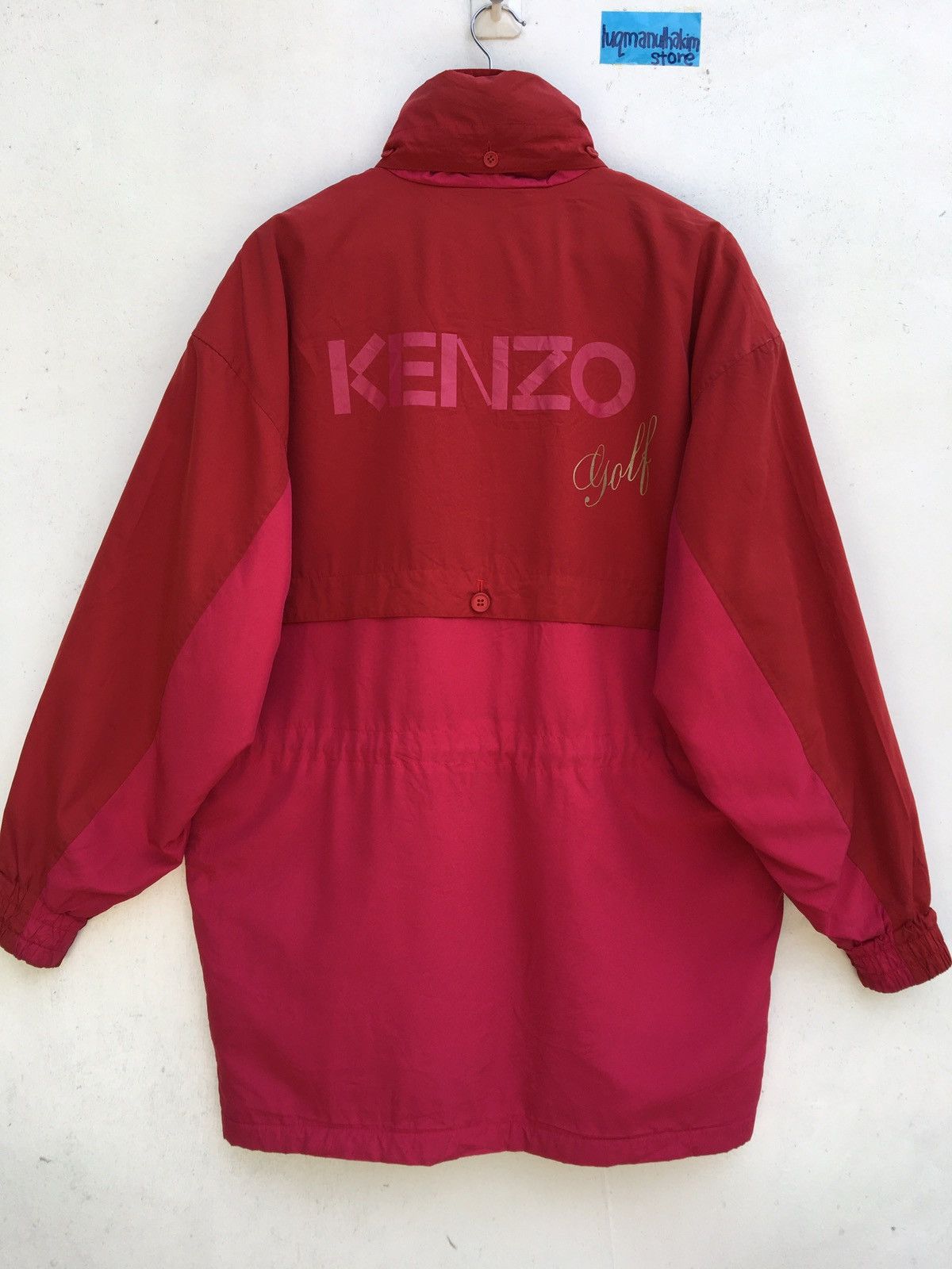 image of Vintage Kenzo Full Zip Windbreaker Jacket in Red, Men's (Size 2XL)