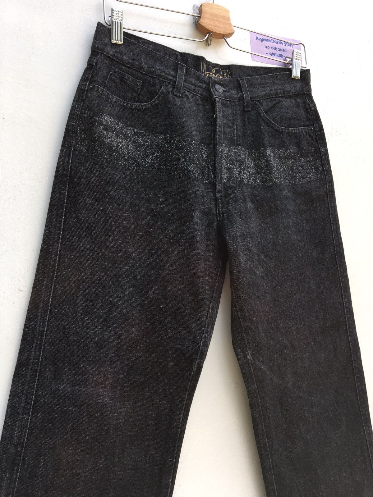 Fendi Vintage 90s FENDI Roma Glitter Jeans Size: US 36 / EU 52 Size US 36 / EU 52 - 3 Thumbnail