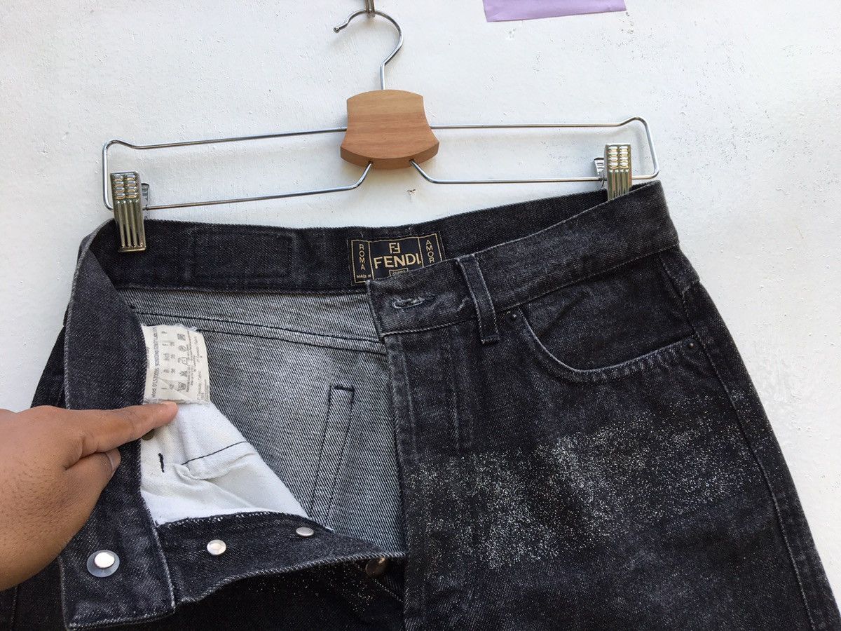 Fendi Vintage 90s FENDI Roma Glitter Jeans Size: US 36 / EU 52 Size US 36 / EU 52 - 6 Thumbnail